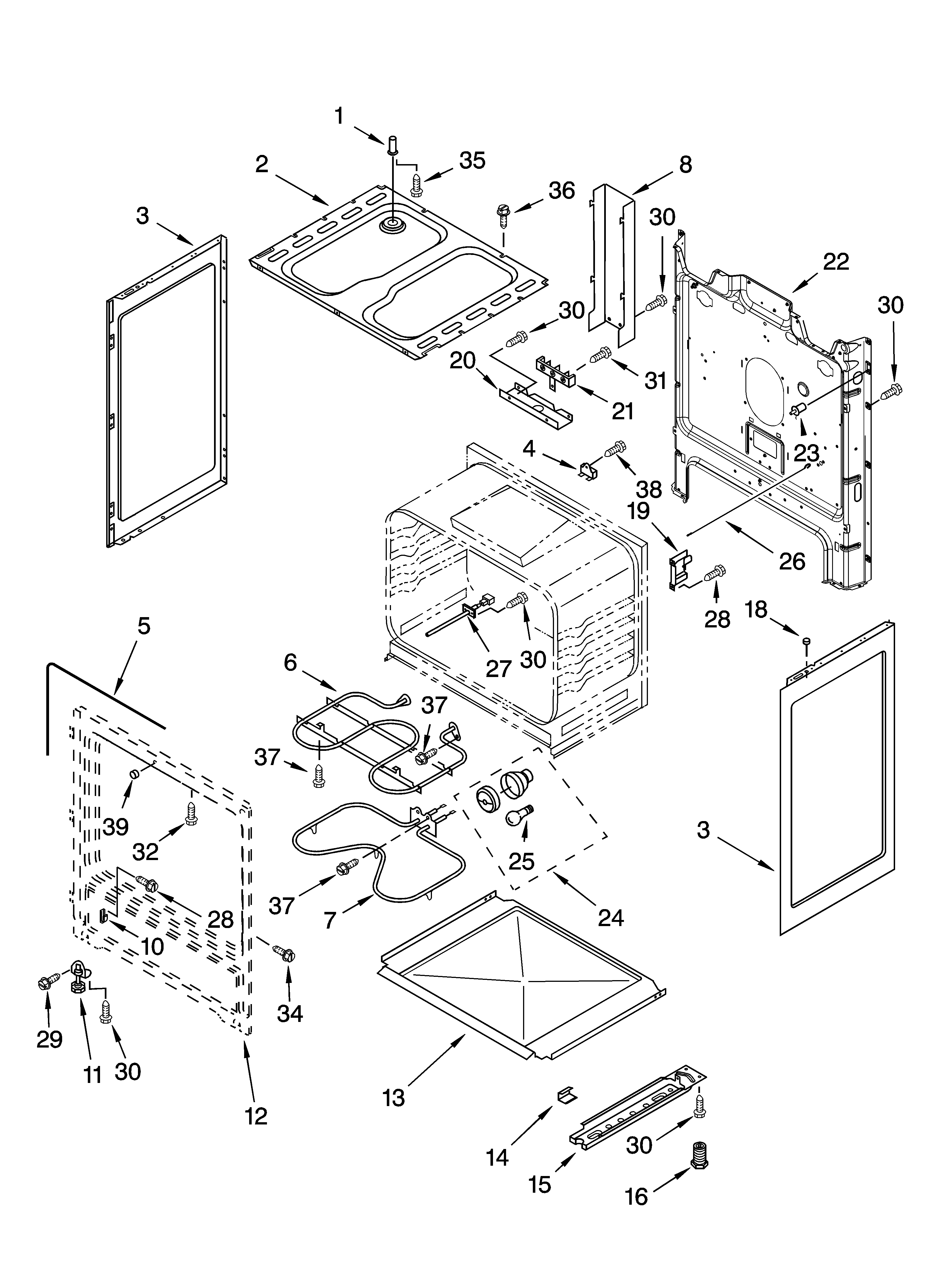 Whirlpool RF315PXPQ2 chassis parts diagram