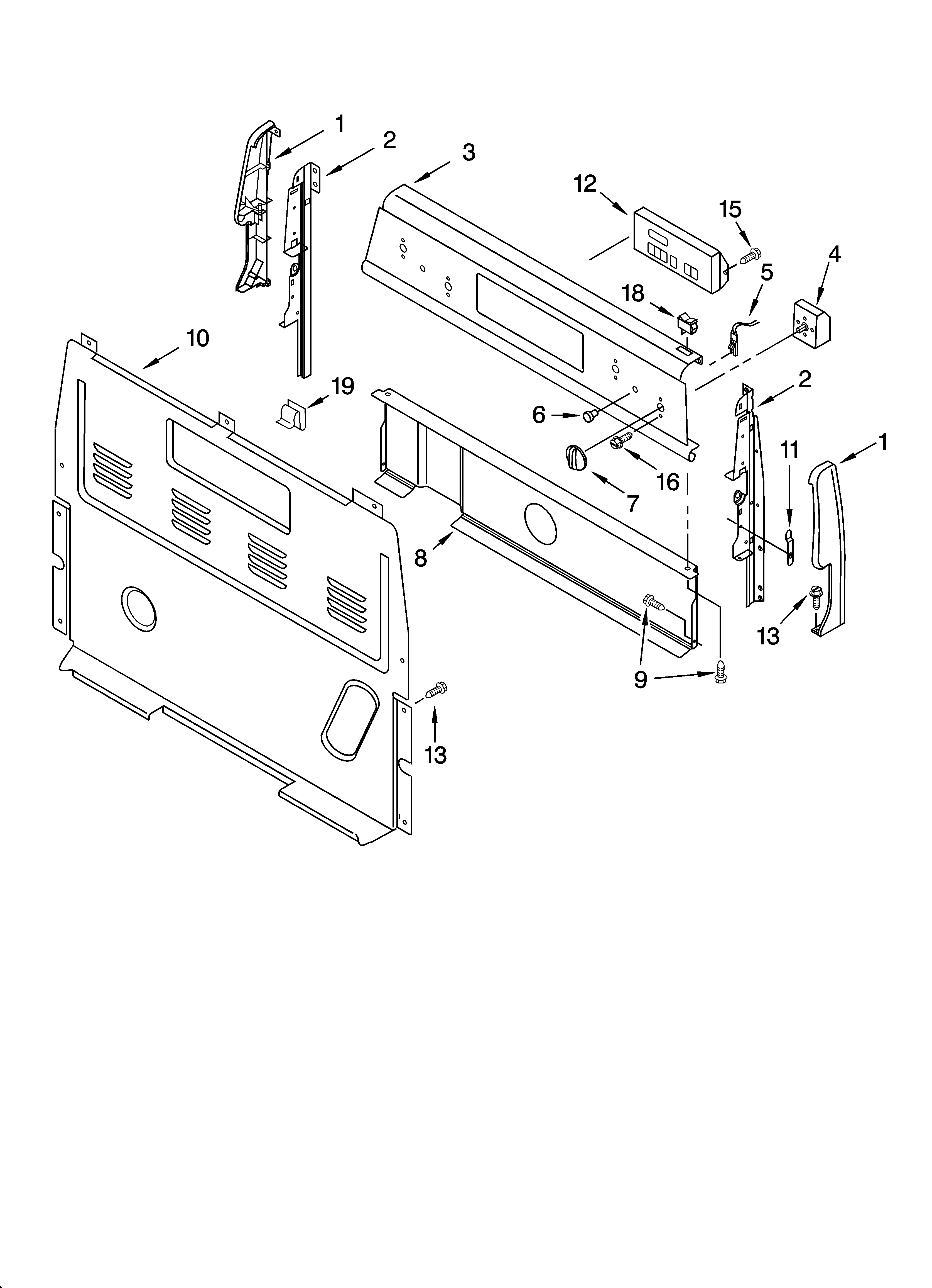 Whirlpool RF369LXPT2 control panel parts diagram