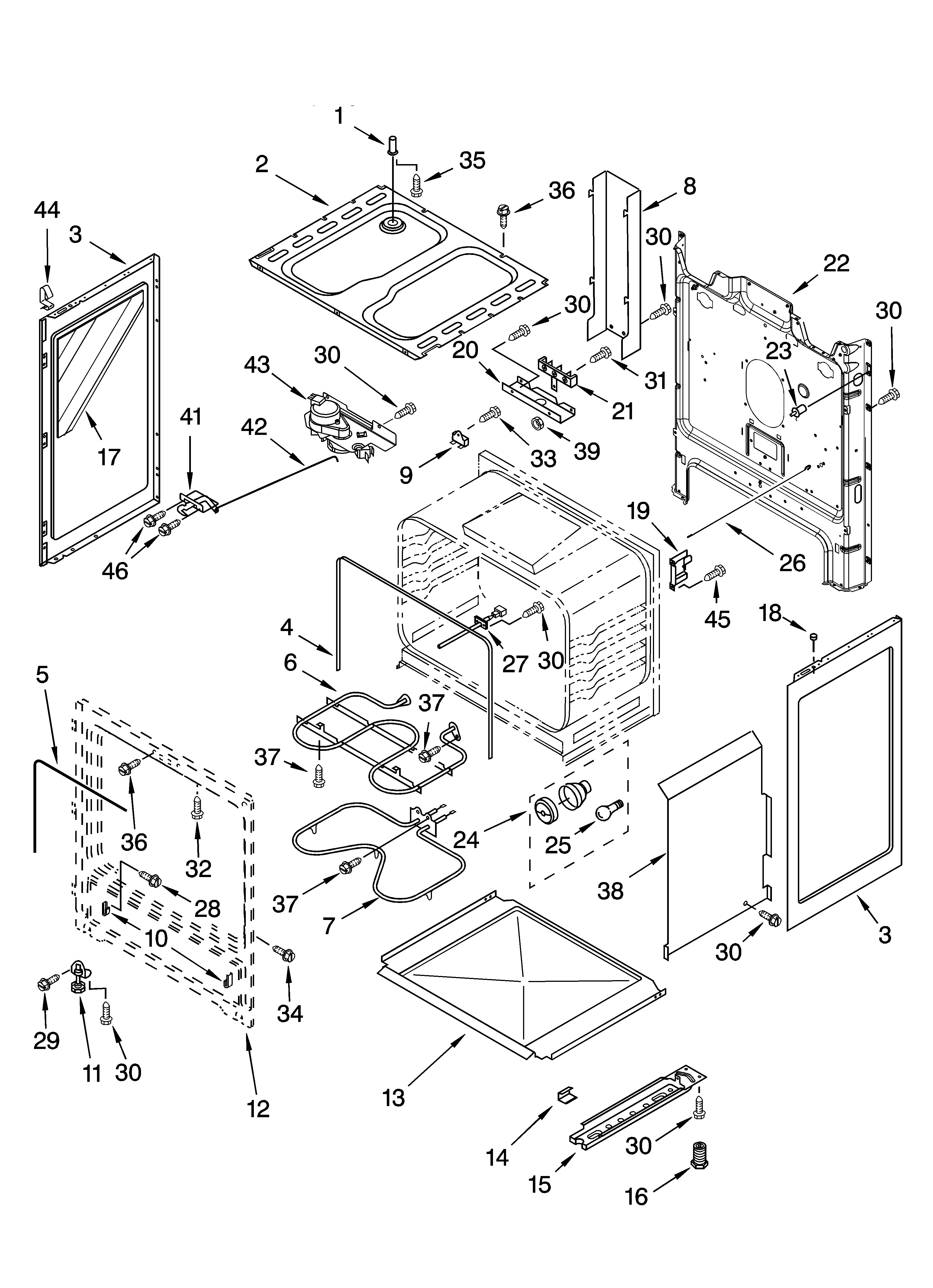 Whirlpool RF369LXPT2 chassis parts diagram