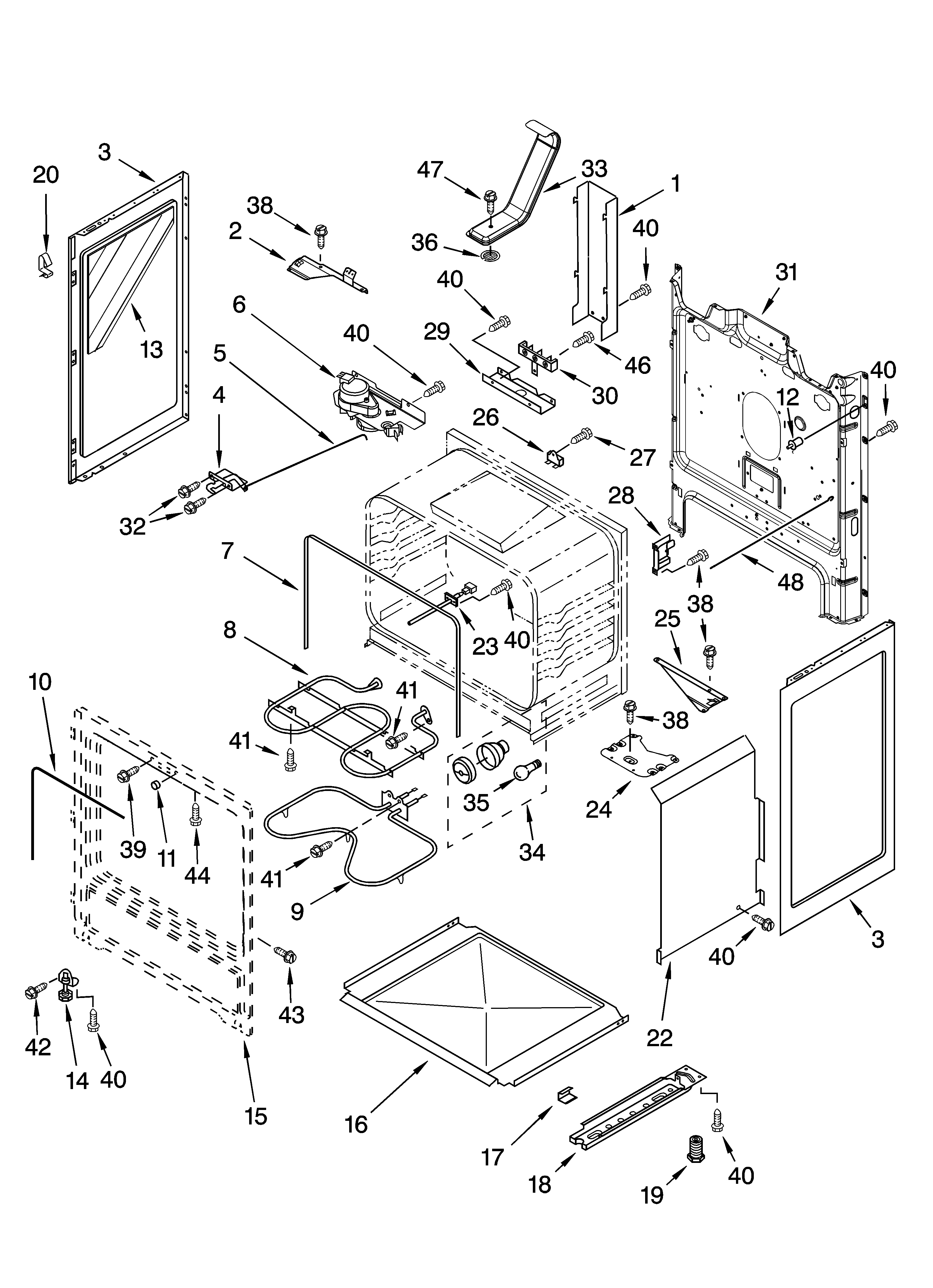 Whirlpool RF370LXPT2 chassis parts diagram