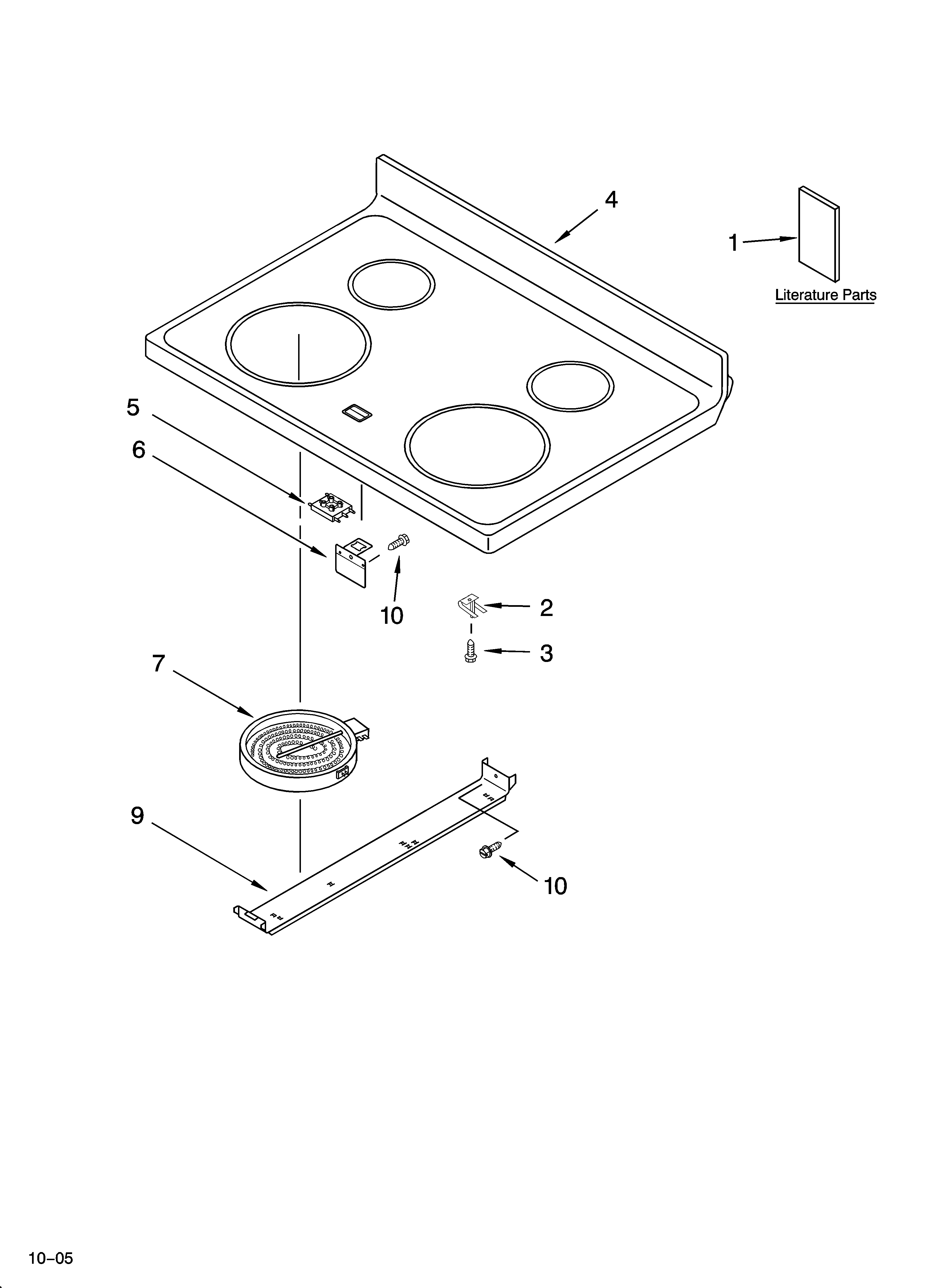 Whirlpool RF378LXPS2 cooktop parts diagram