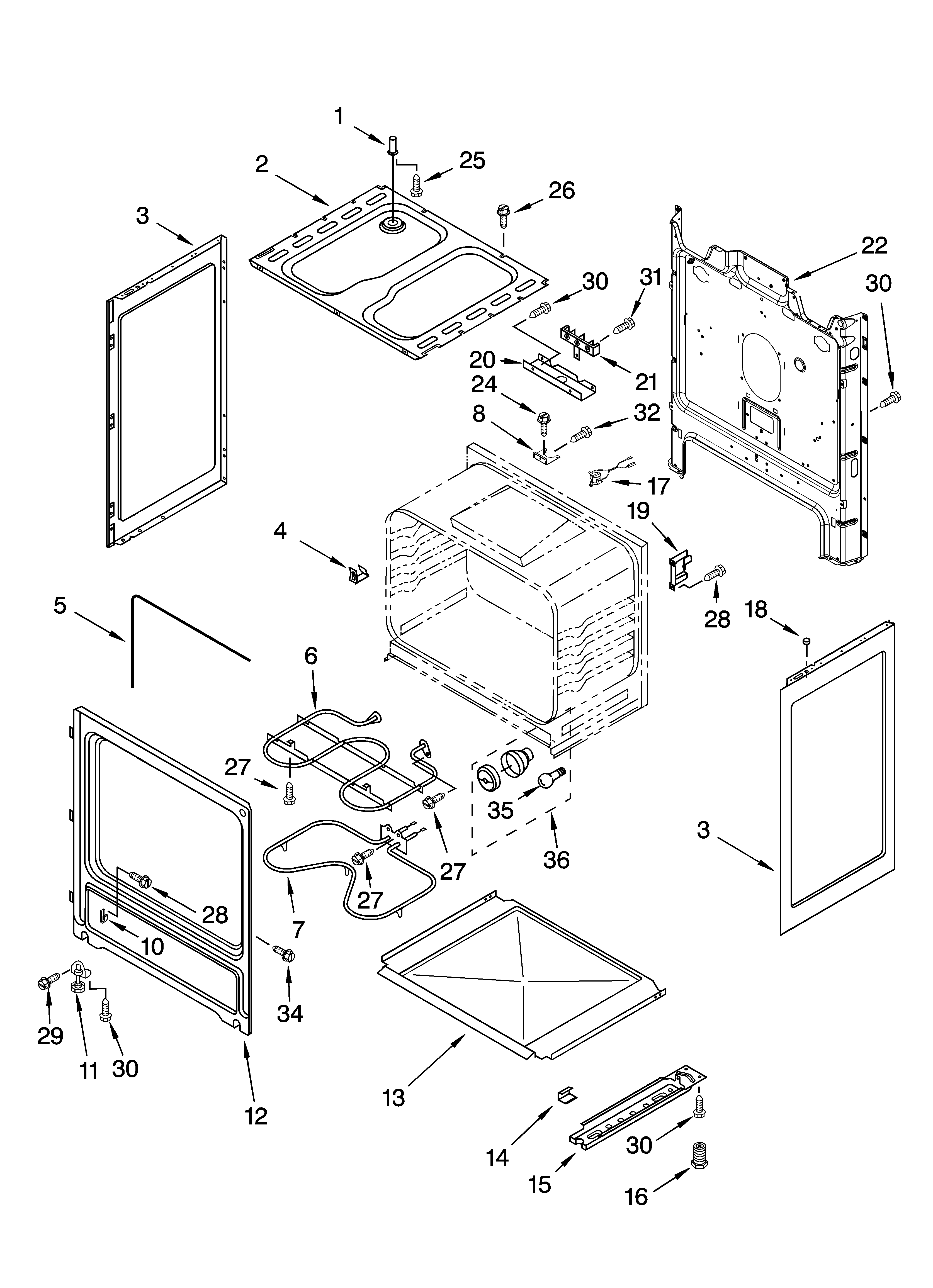 Roper RME32302 chassis parts diagram