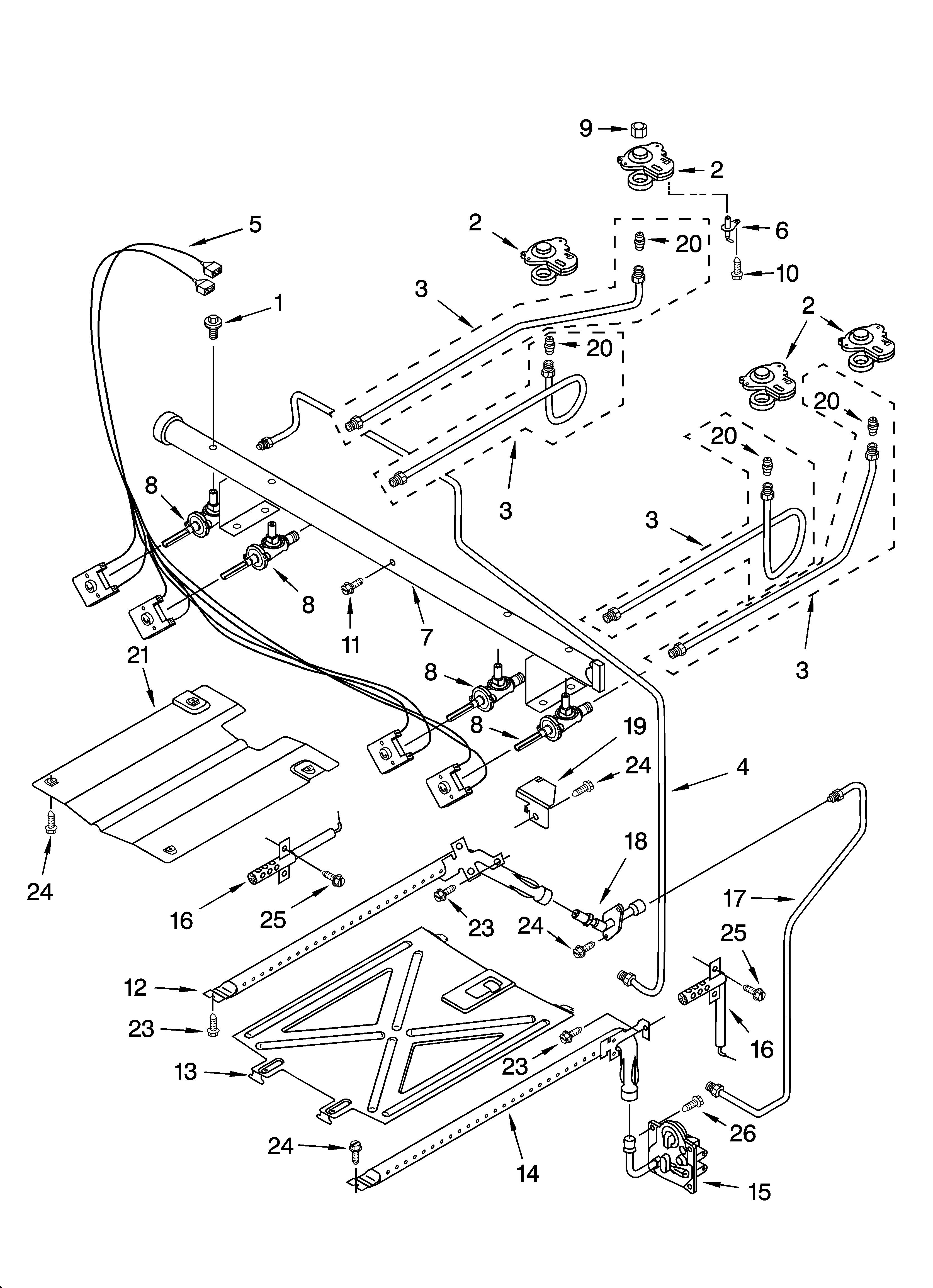 Whirlpool SF368LEPB2 manifold parts diagram