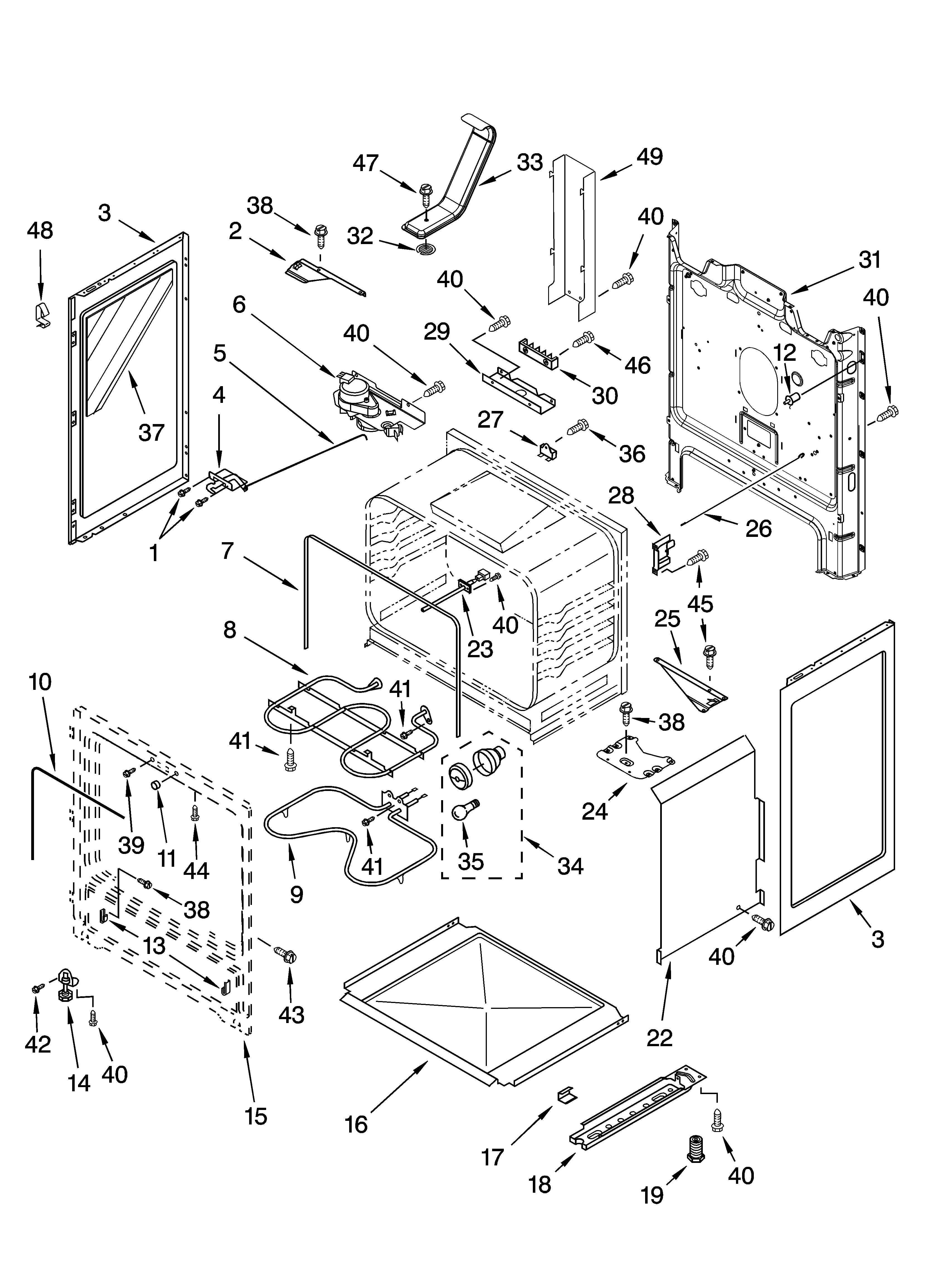 Estate TES356RD1 chassis parts diagram