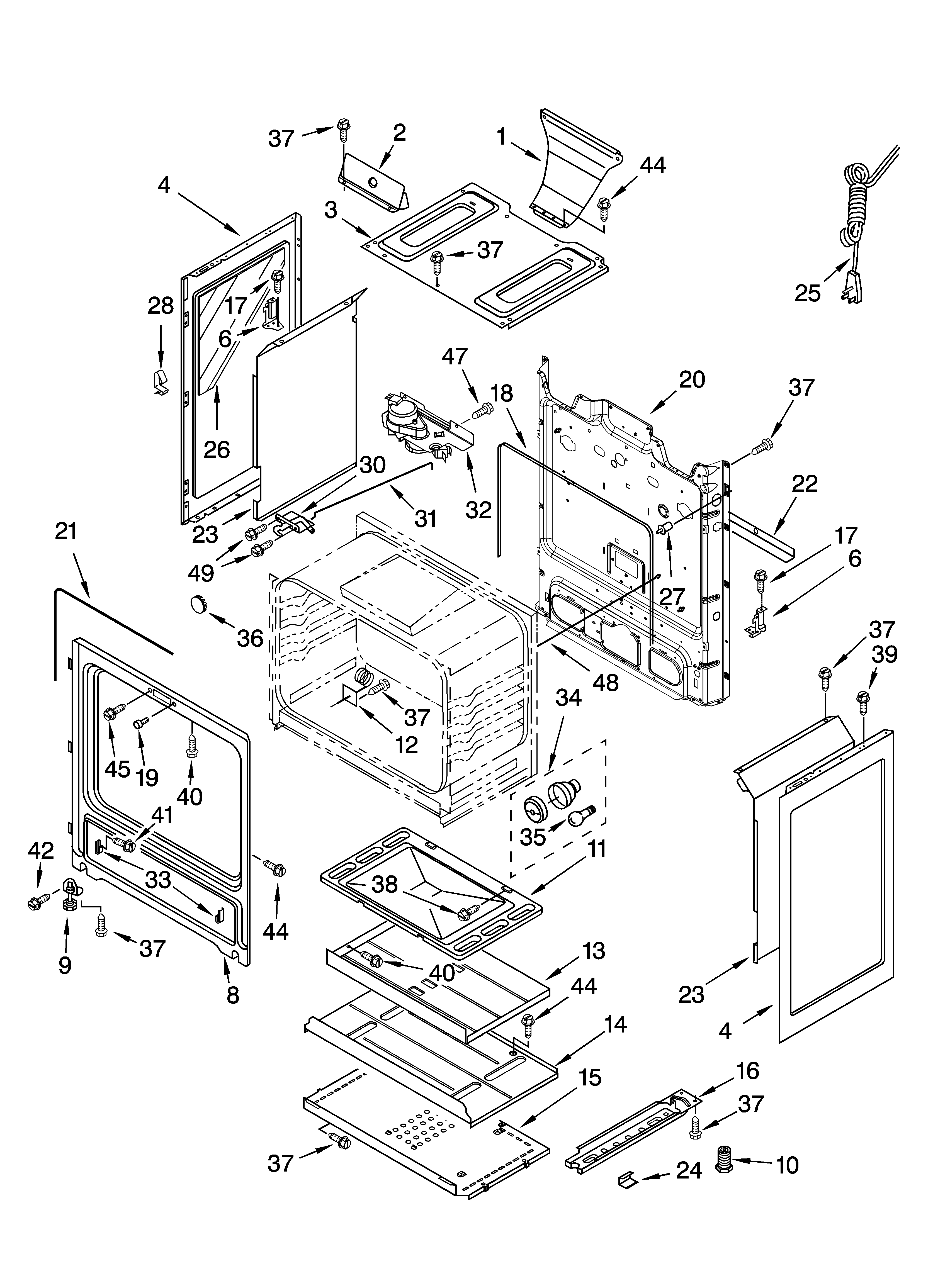 Estate TGS326RD1 chassis parts diagram