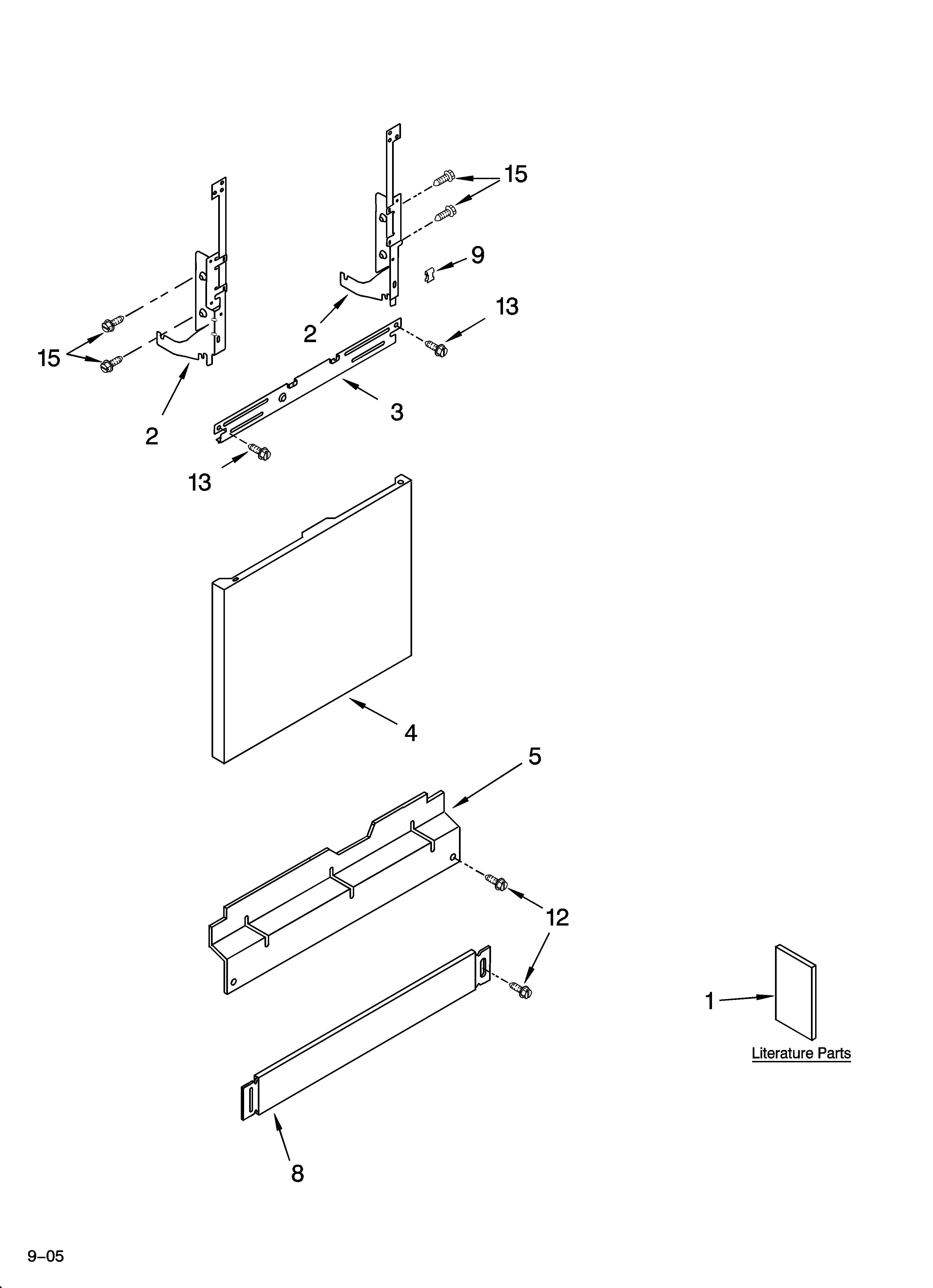 Estate TUD8700RQ0 door and panel parts diagram