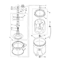 Whirlpool 2DLSQ7533JQ4 agitator, basket and tub parts diagram