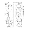 Whirlpool 2DLSQ8000JQ4 agitator, basket and tub parts diagram