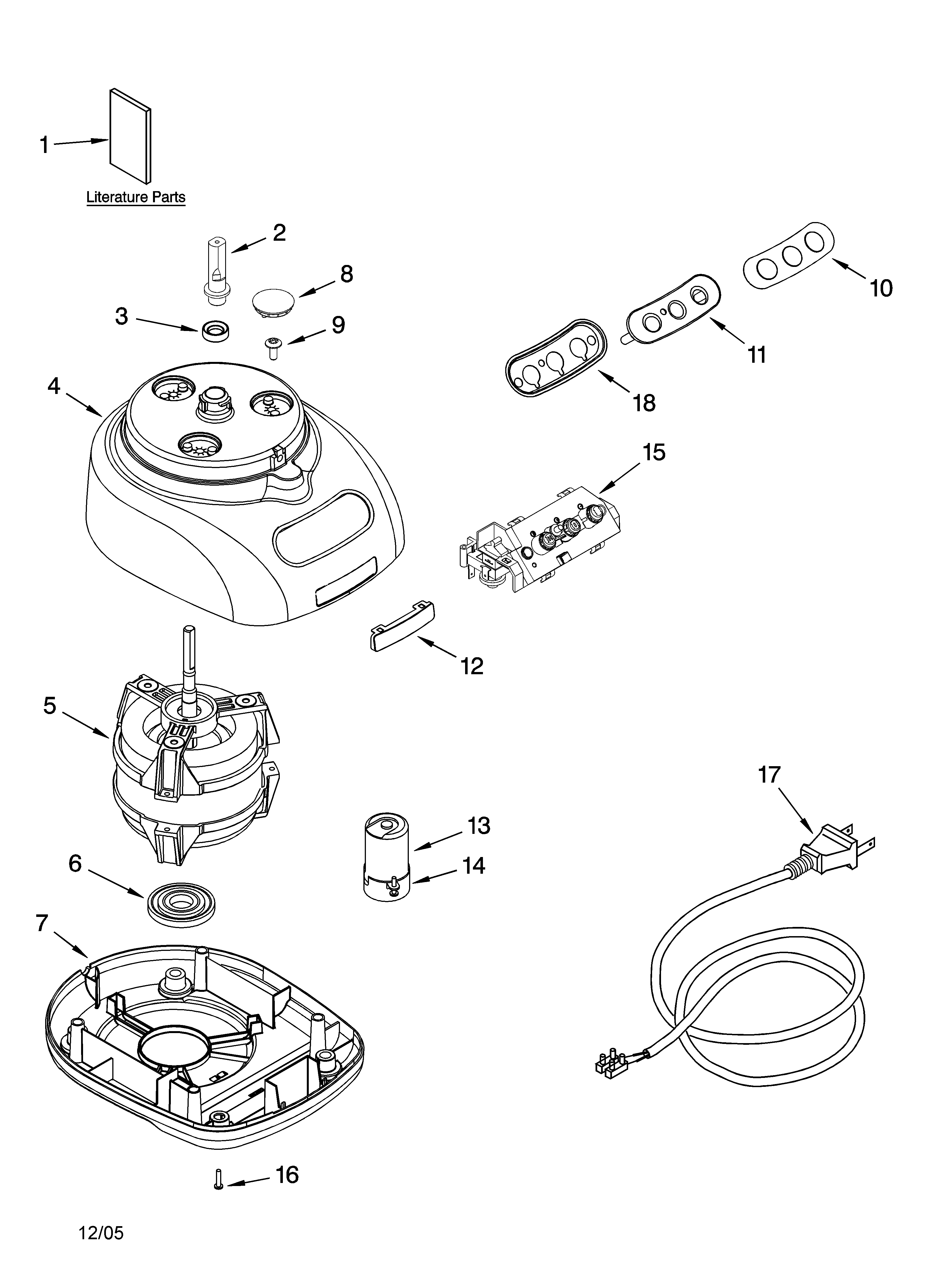 KitchenAid 5KFPM770SOB0 motor and housing parts diagram