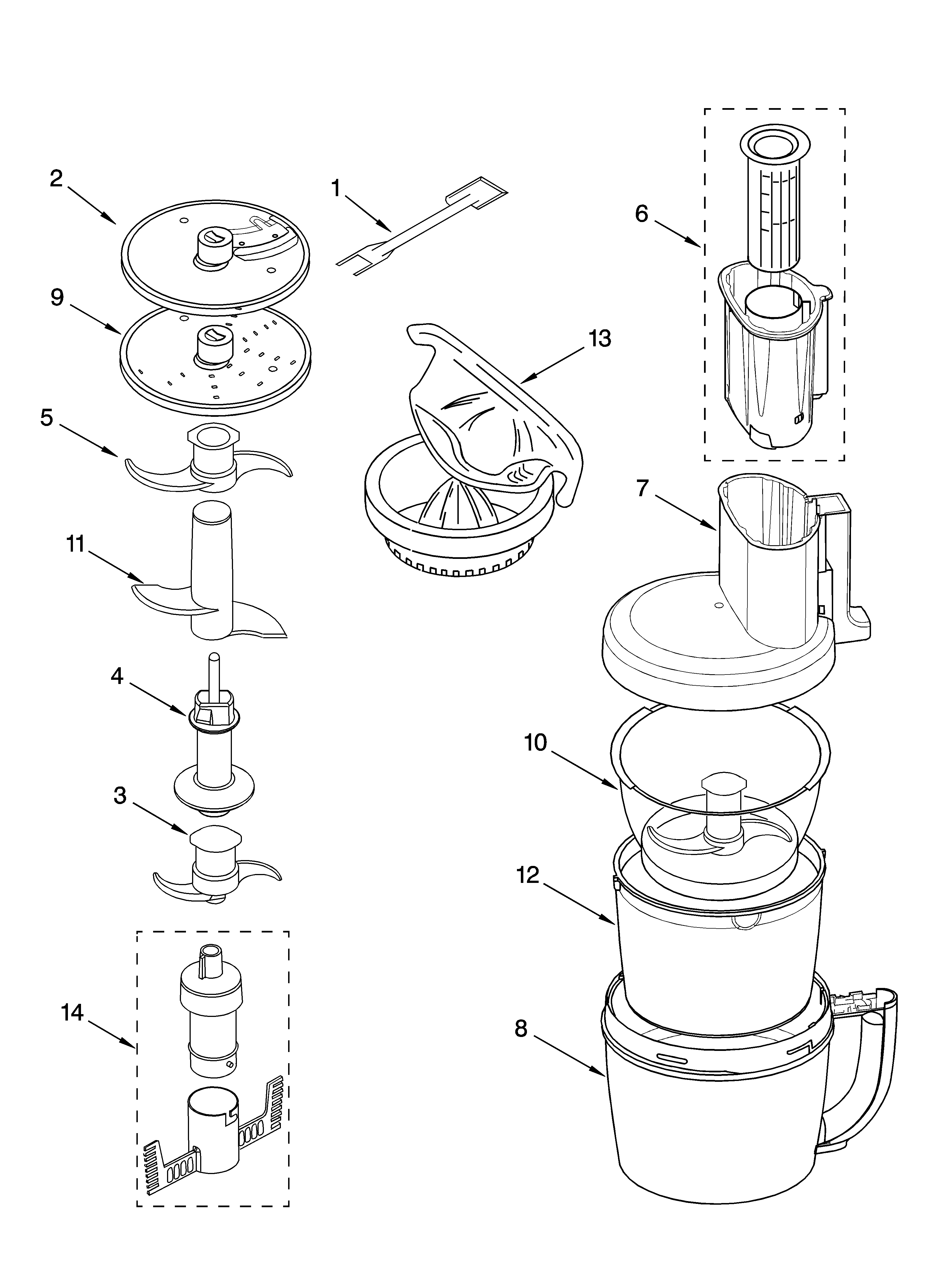 KitchenAid 5KFPM770SOB0 attachment parts diagram