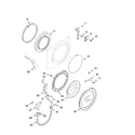 Whirlpool 7MGHW9150PW0 door and latch parts diagram