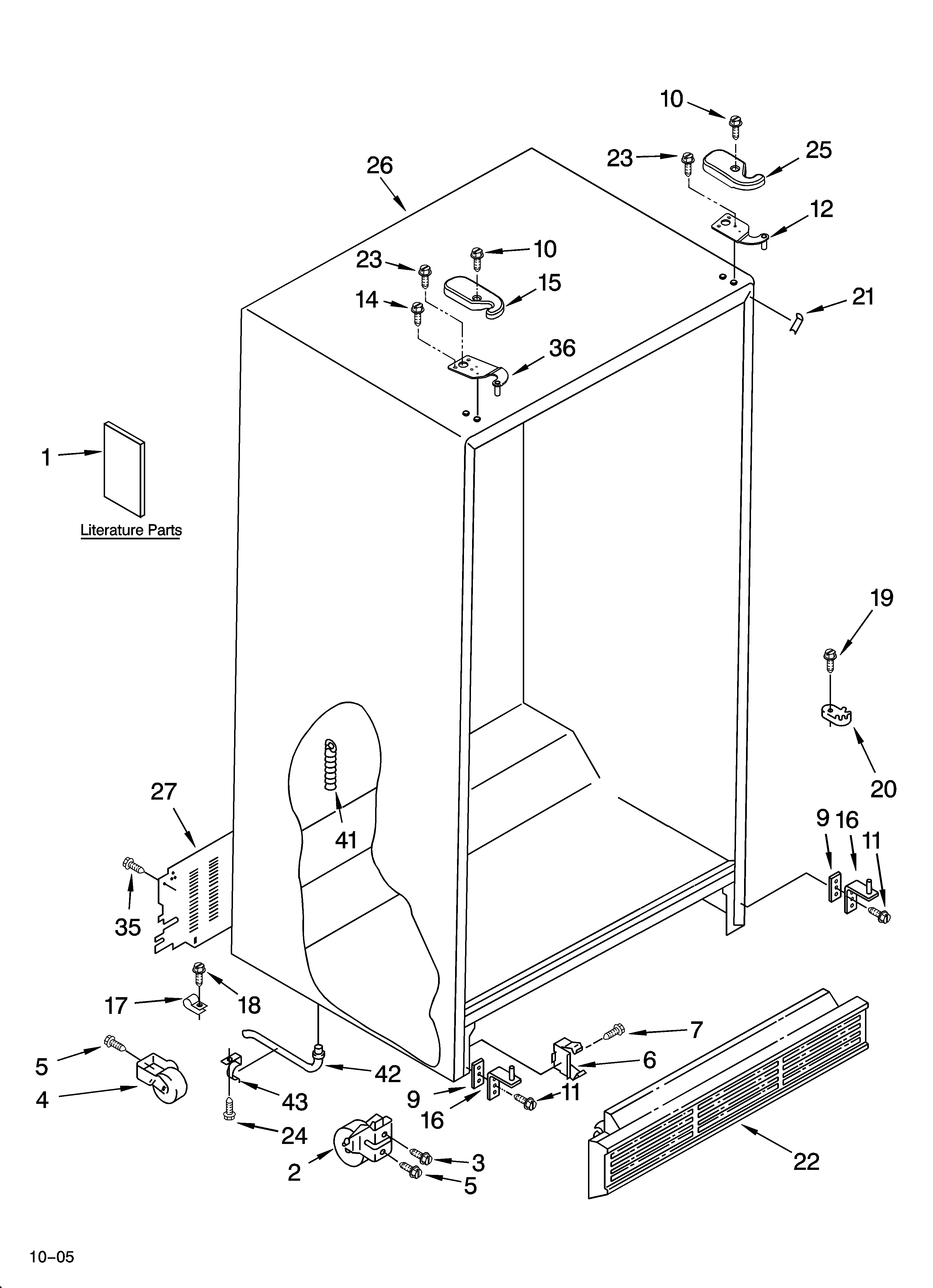 Whirlpool BRS70BBANA01 cabinet parts diagram