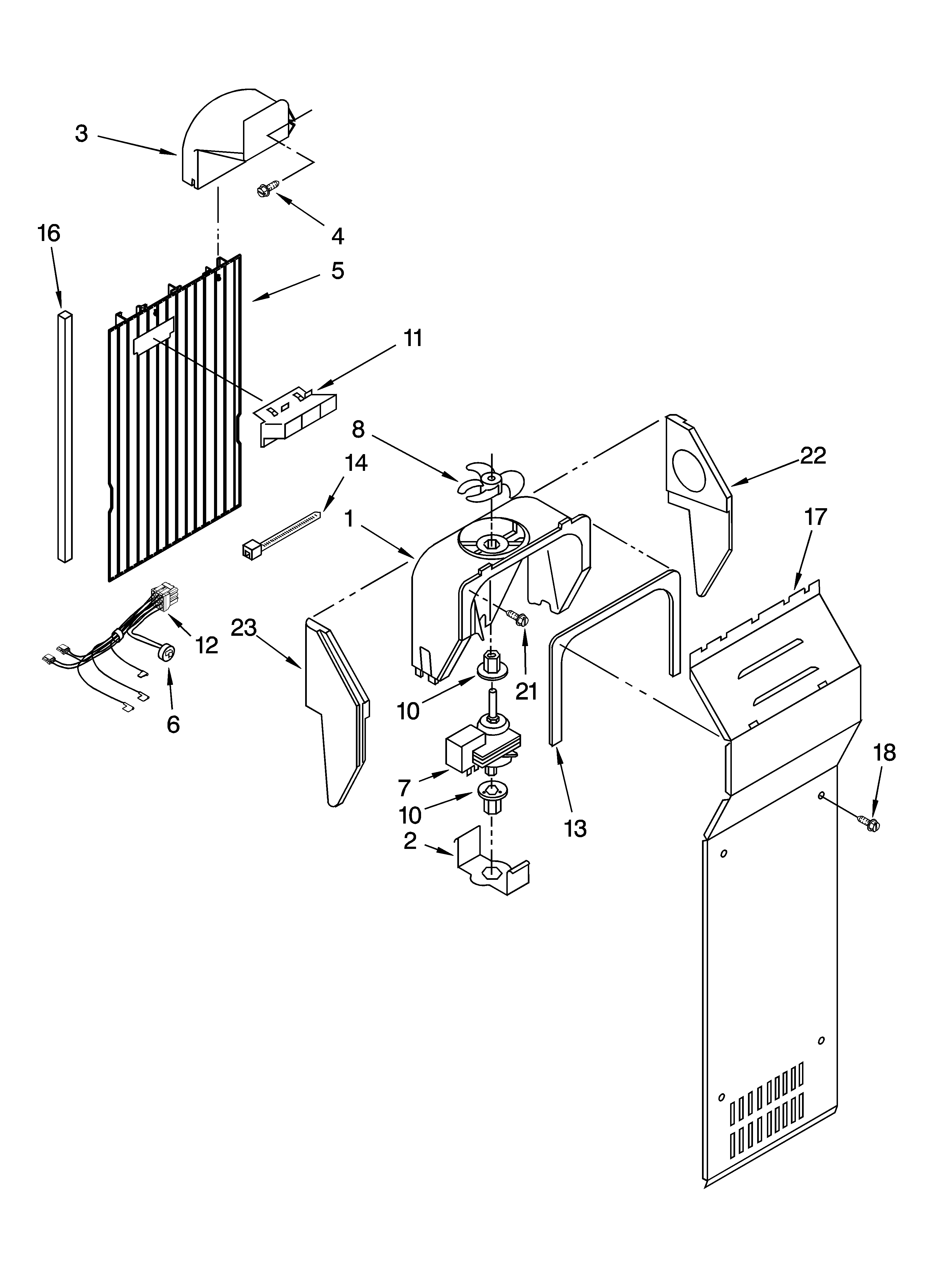 Whirlpool BRS70BBANA01 air flow parts diagram