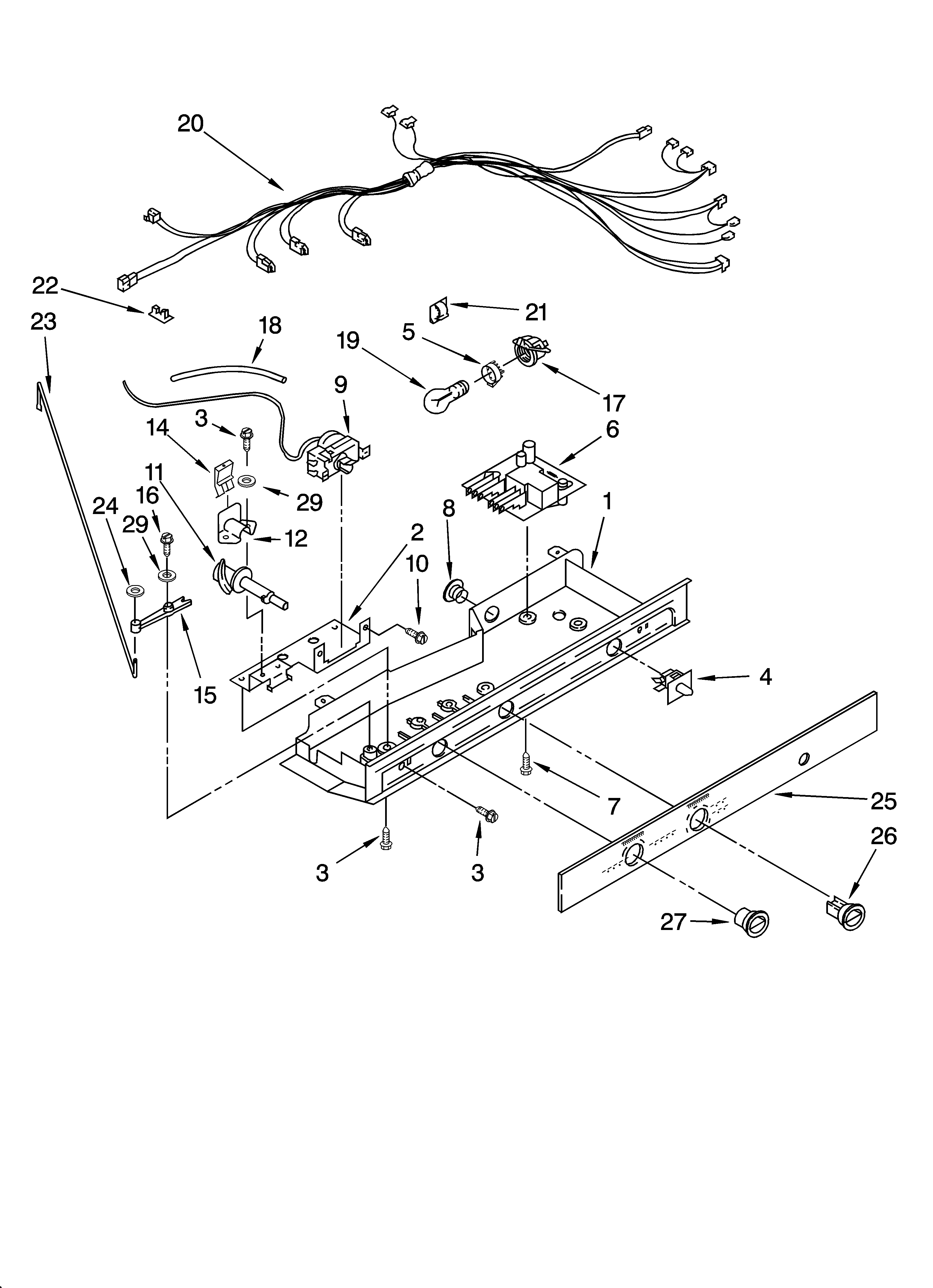 Whirlpool BRS70BBANA01 control parts diagram