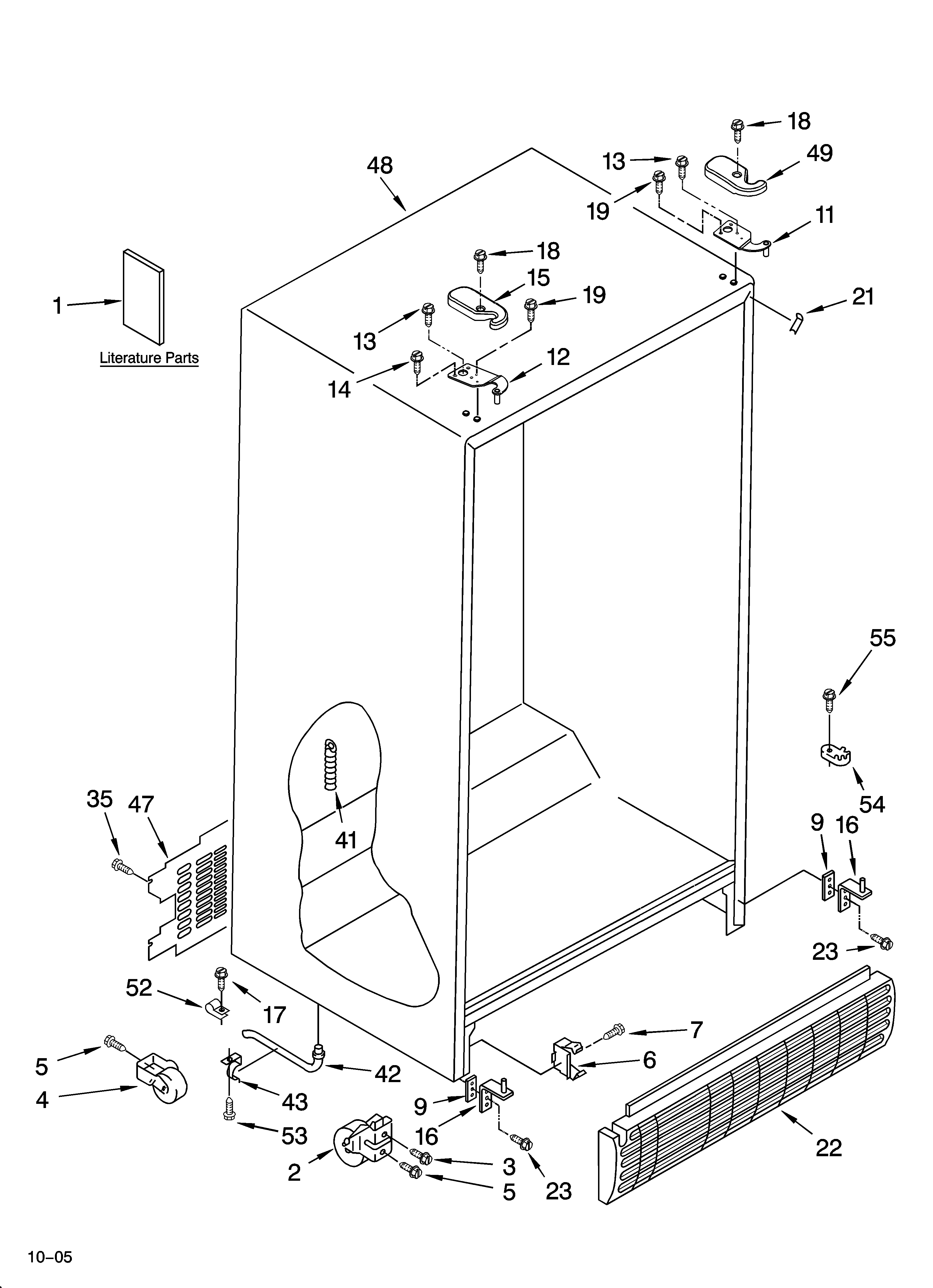 Whirlpool BRS70YRANA02 cabinet parts diagram