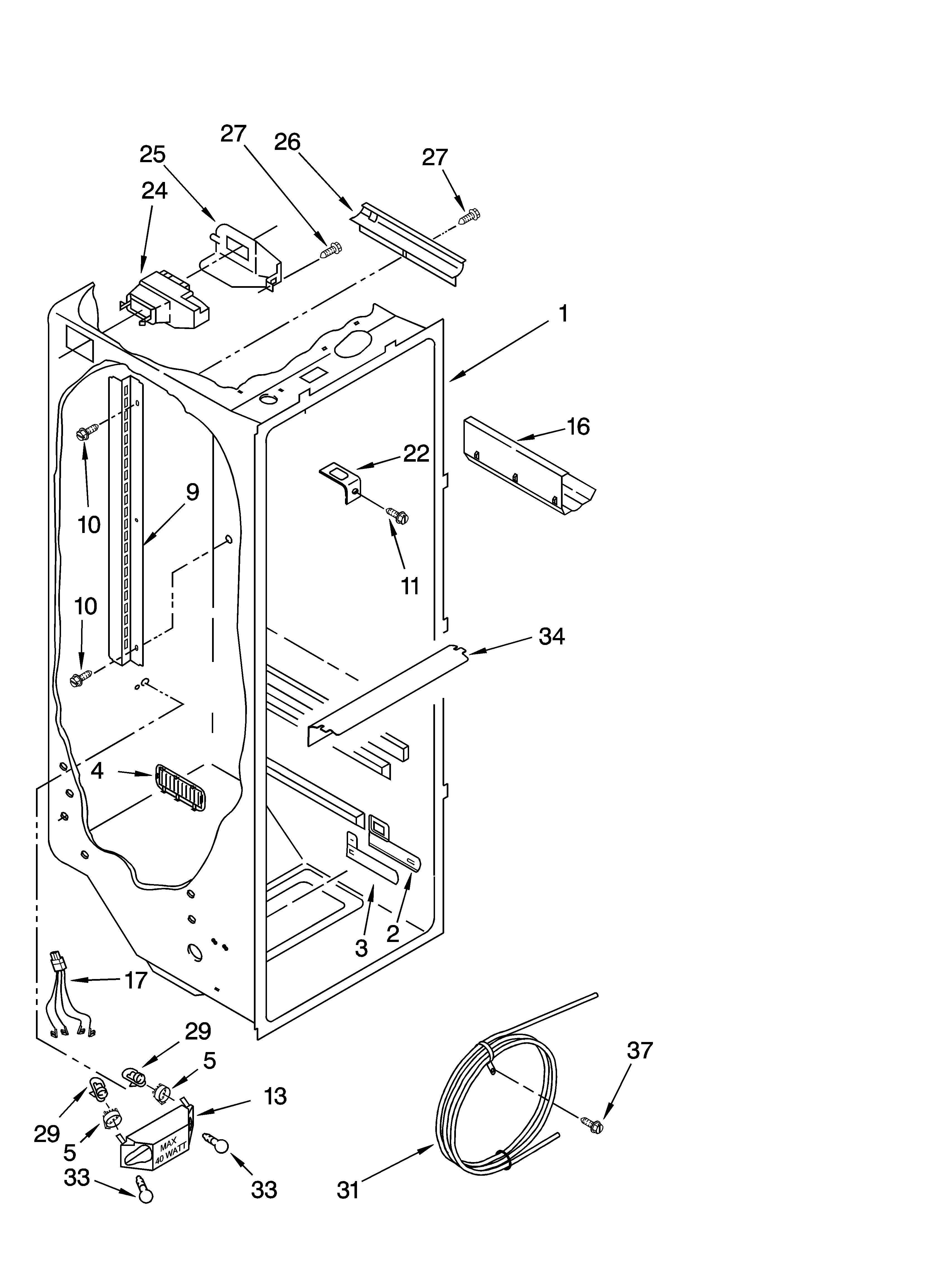 Whirlpool BRS70YRANA02 refrigerator liner parts diagram