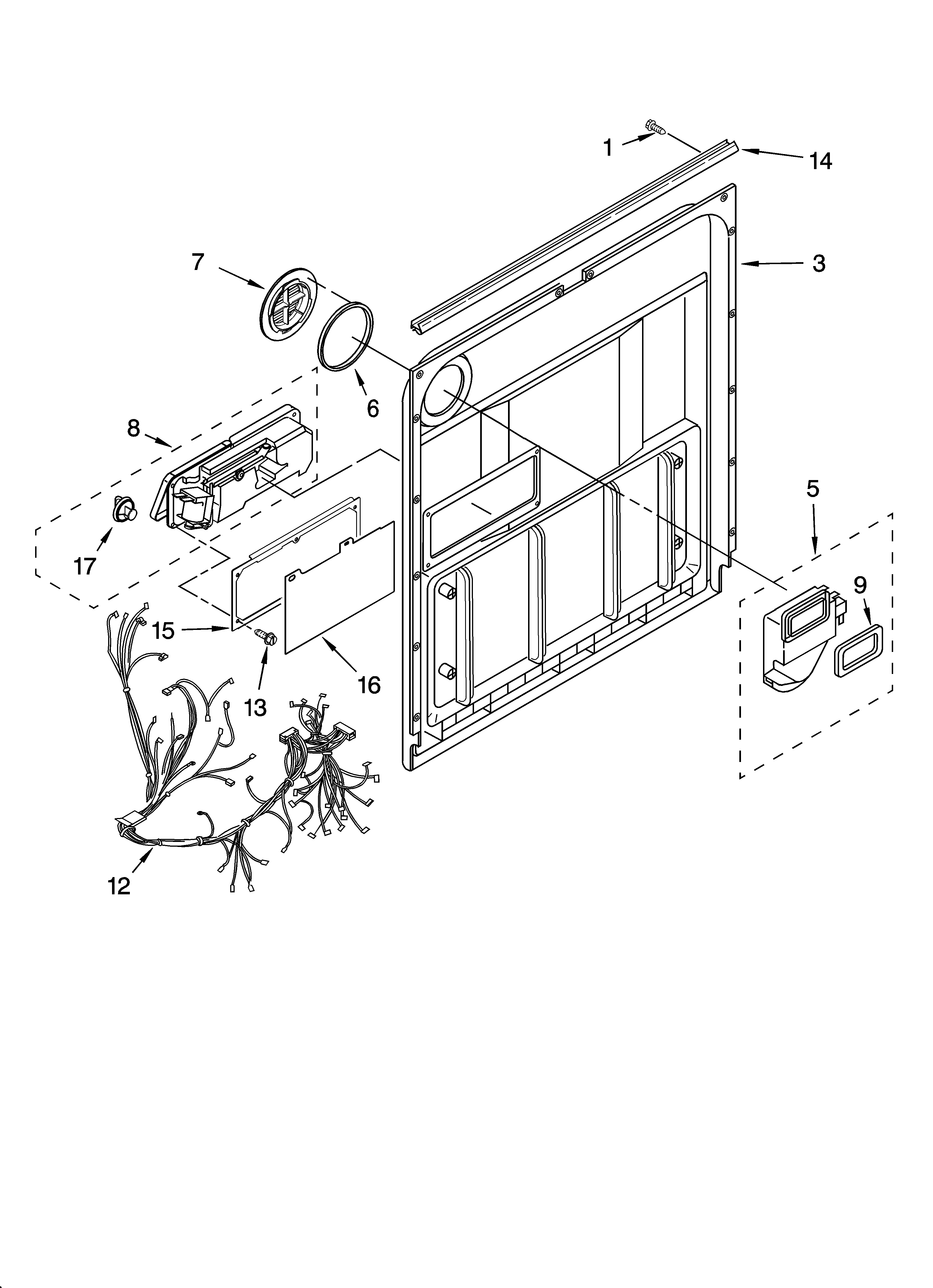 Whirlpool DU1101XTPS7 door and latch parts diagram