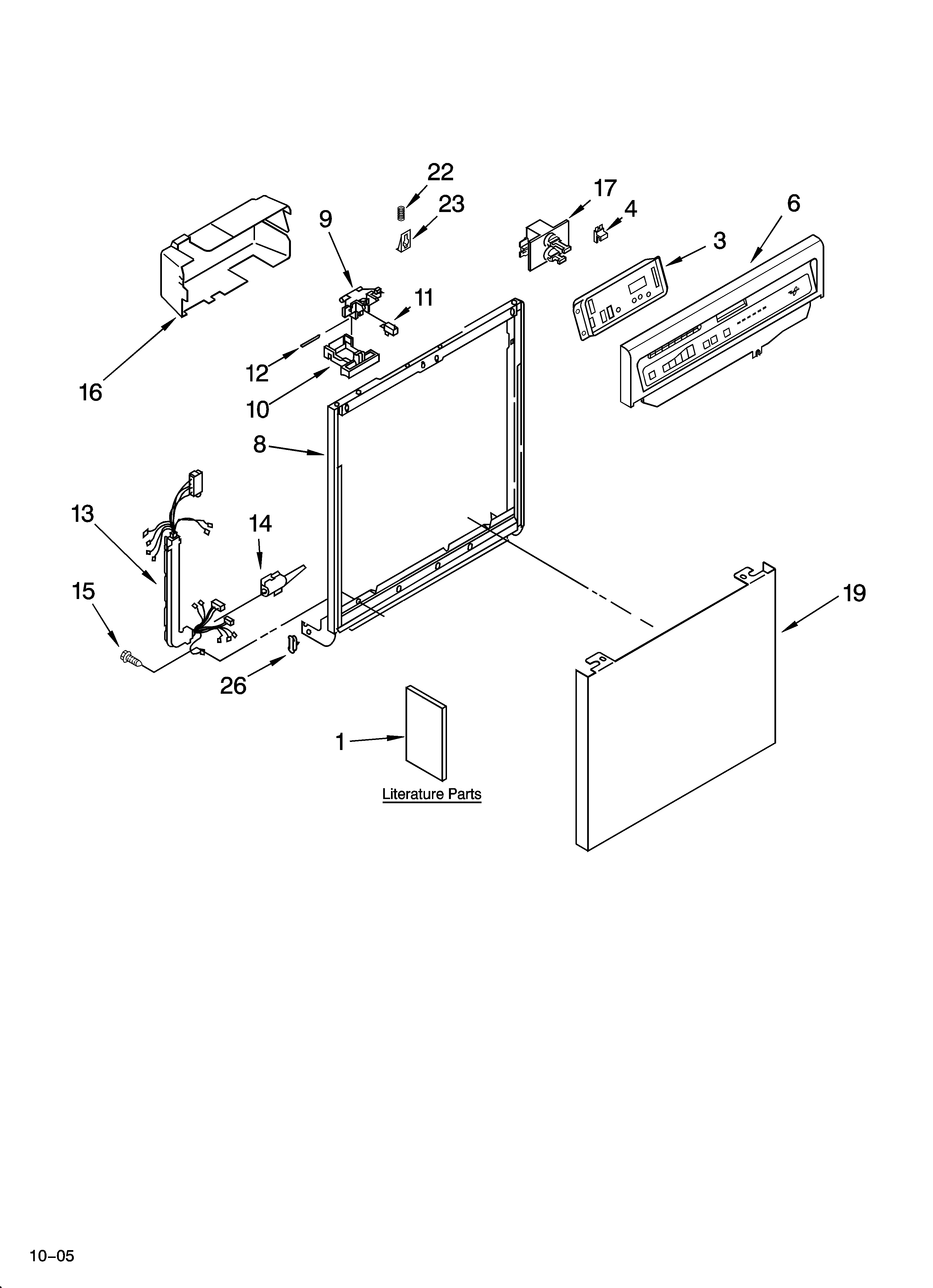 Whirlpool DU948PWPB1 frame and console parts diagram