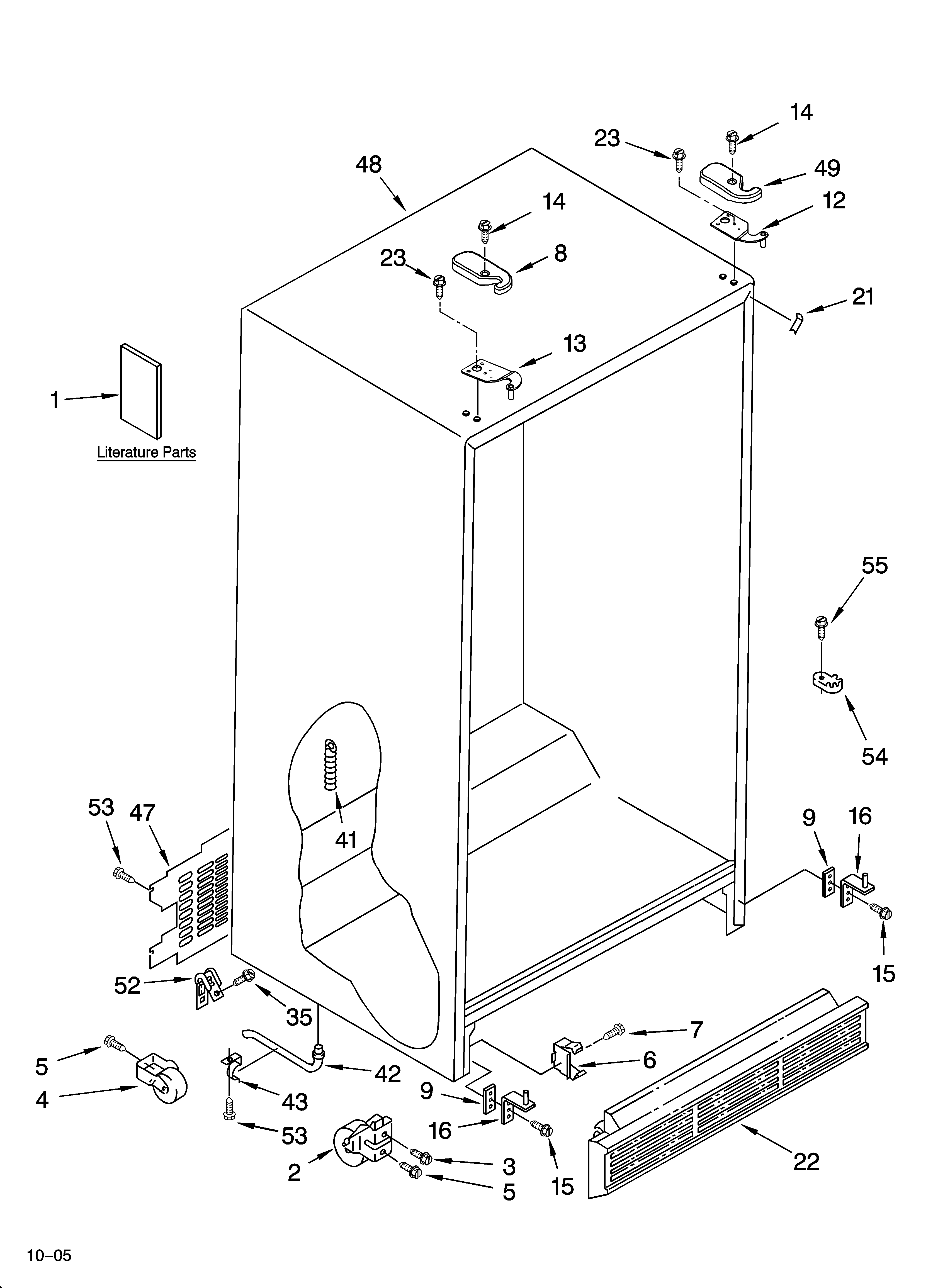 Whirlpool ED2GTKXNQ01 cabinet parts diagram