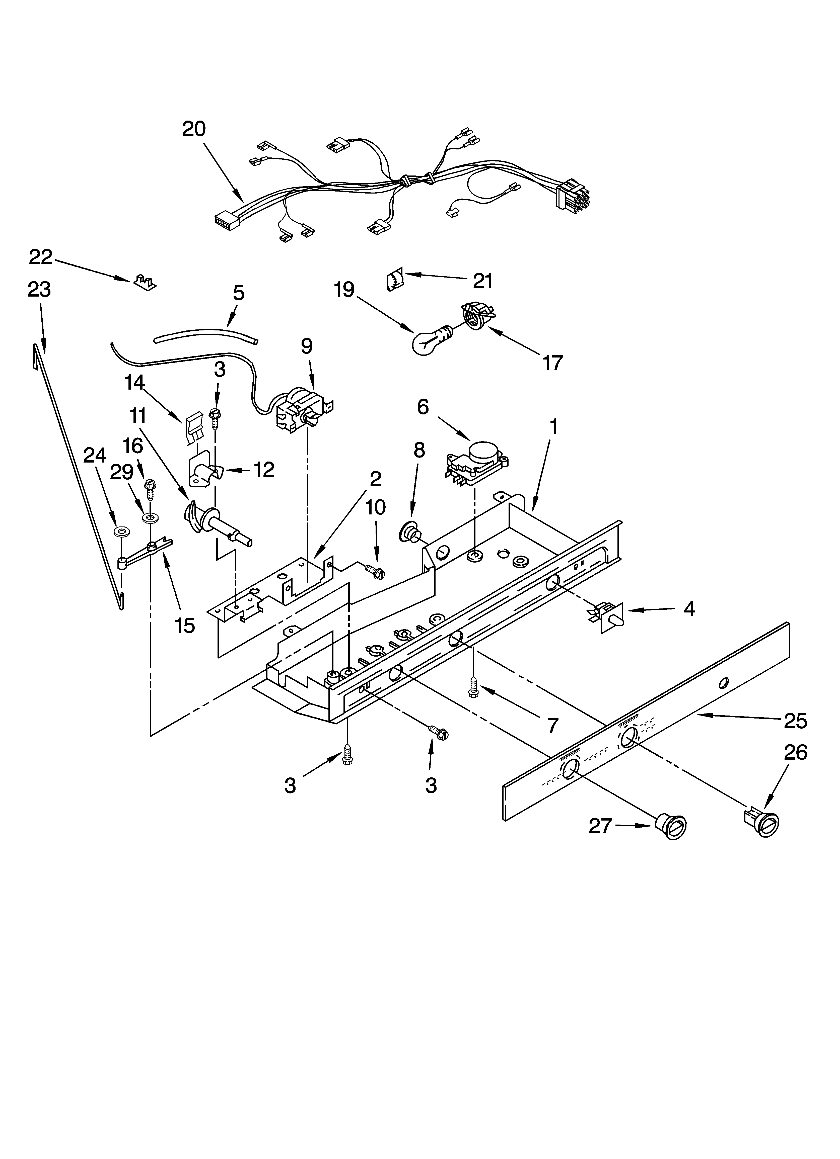 Whirlpool ED2GTKXNQ01 control parts, optional parts diagram