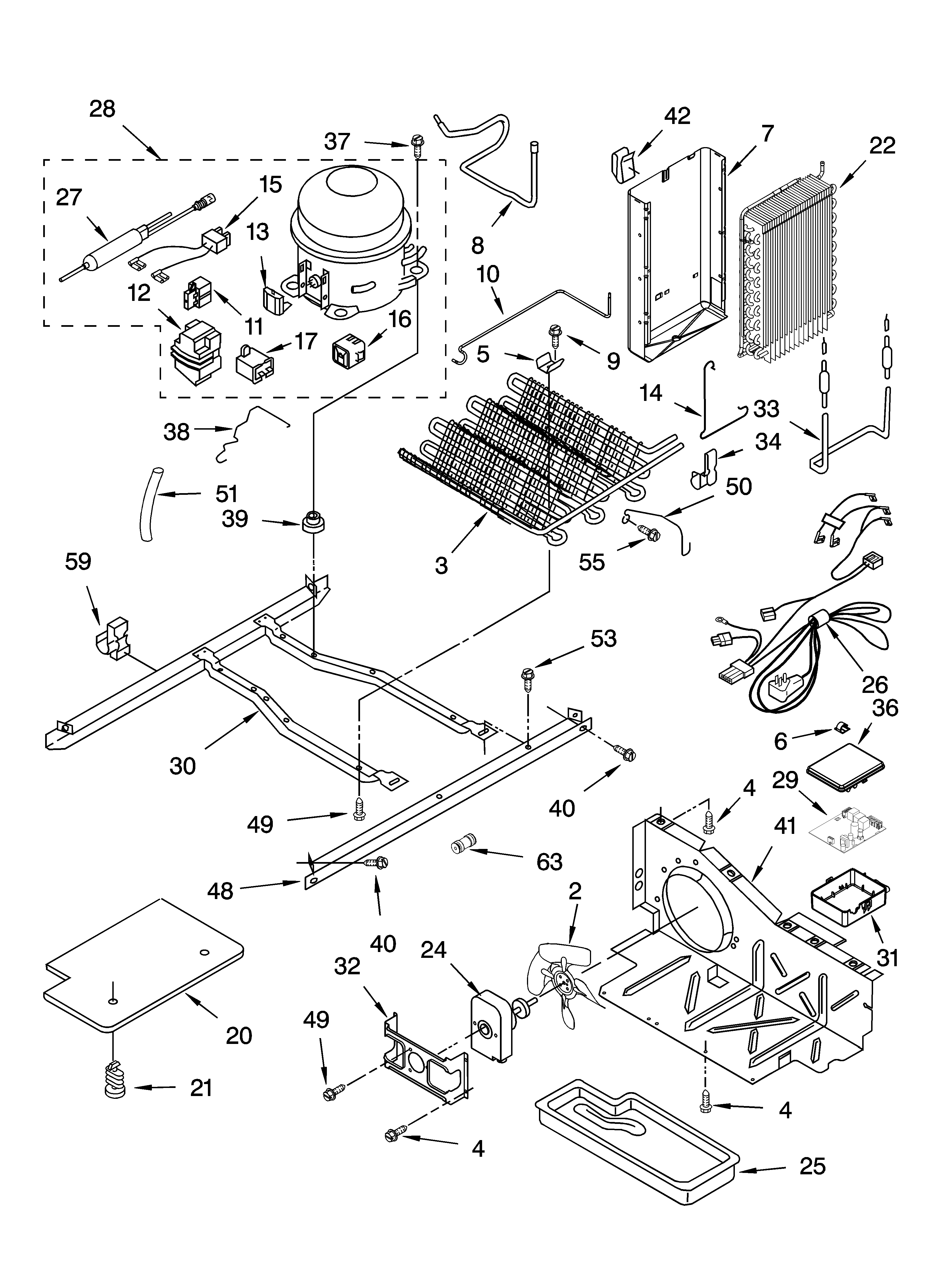 Whirlpool ED2LHAXMT11 unit parts diagram