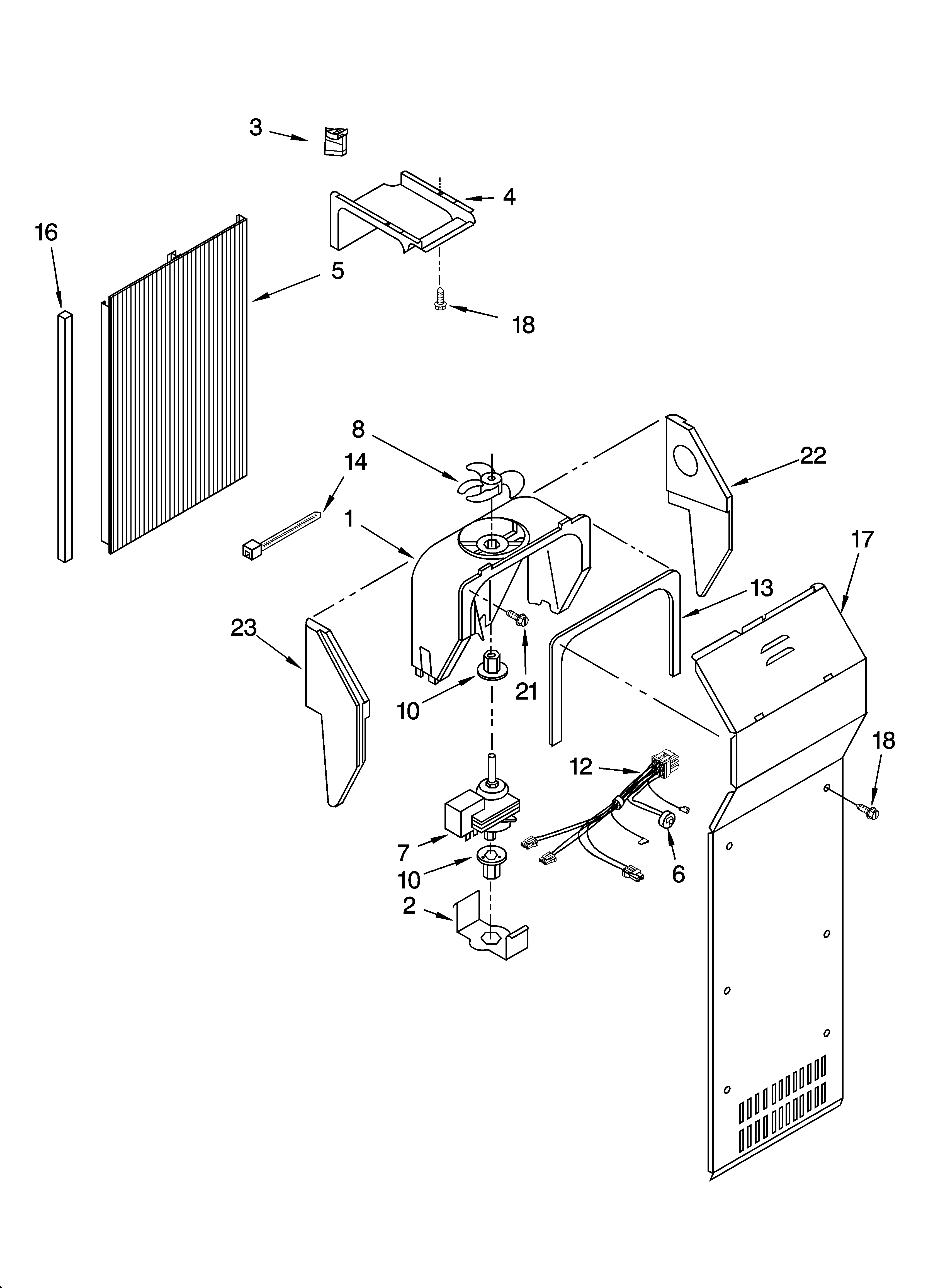 Whirlpool ED2NHAXNL02 air flow parts, optional parts diagram