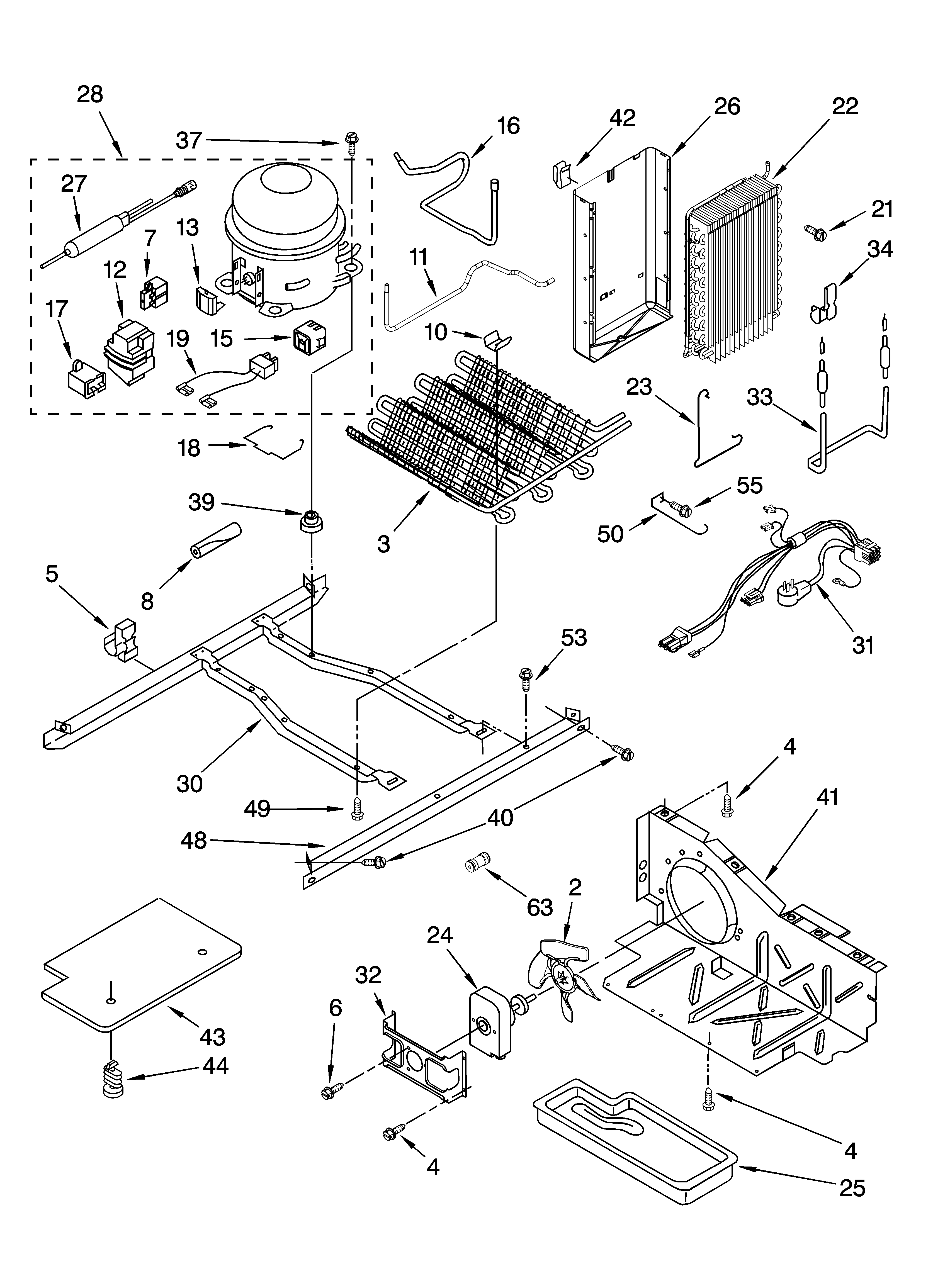 Whirlpool ED2NHGXRQ01 unit parts diagram