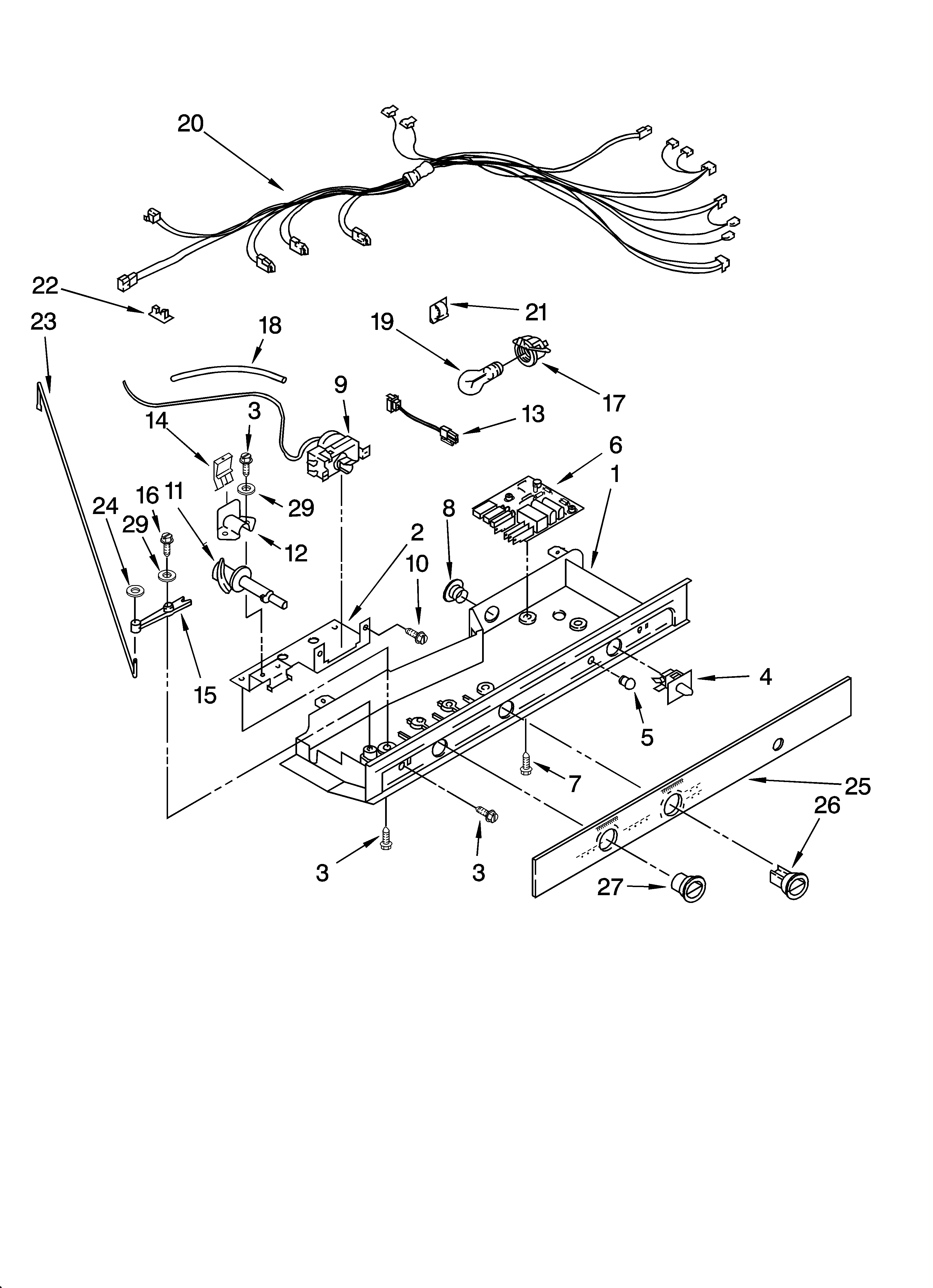 Whirlpool ED2NHGXRQ01 control parts diagram