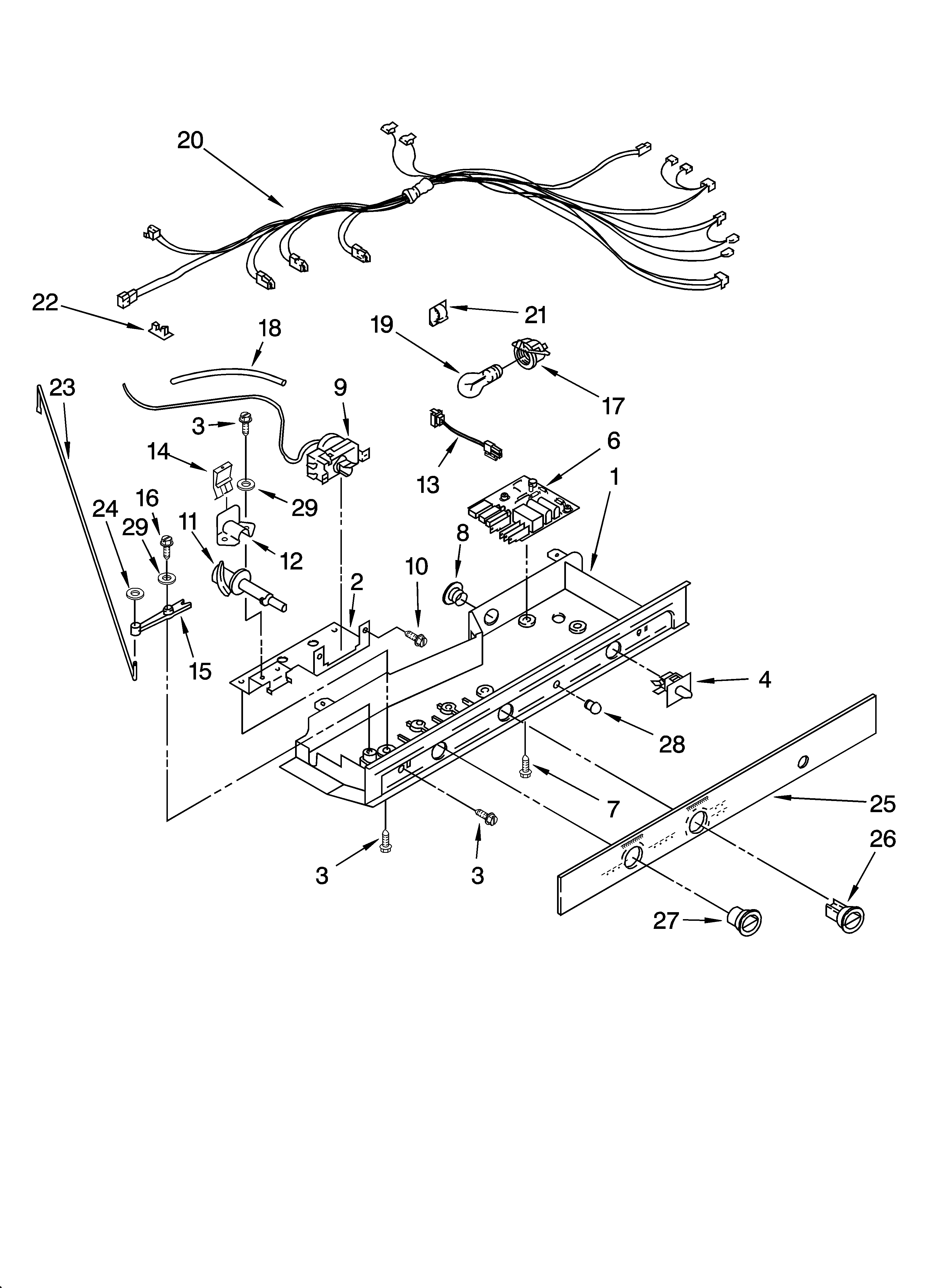 Whirlpool ED5FHEXNL02 control parts diagram