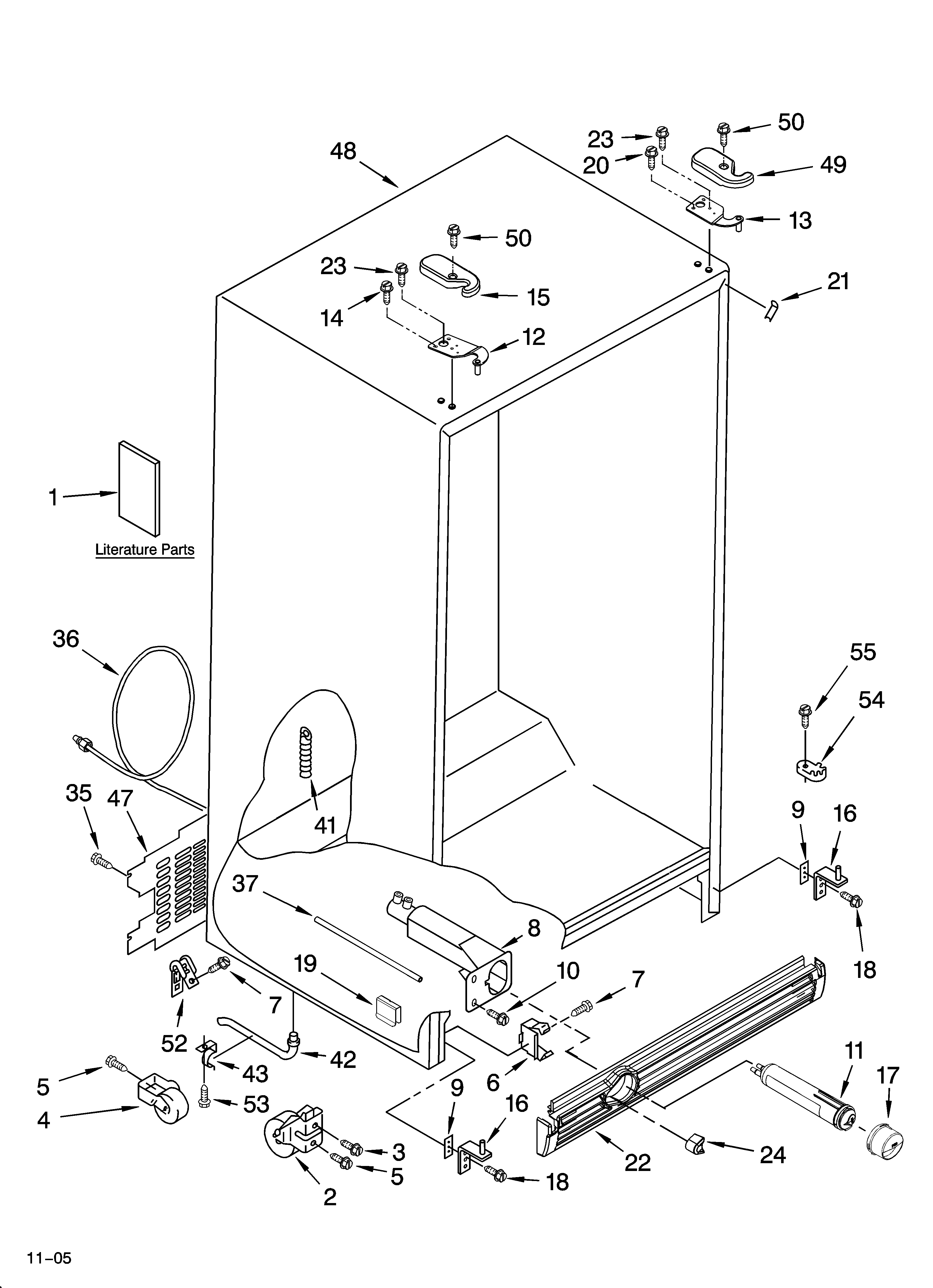 Whirlpool ED5JHGXRT01 cabinet parts diagram