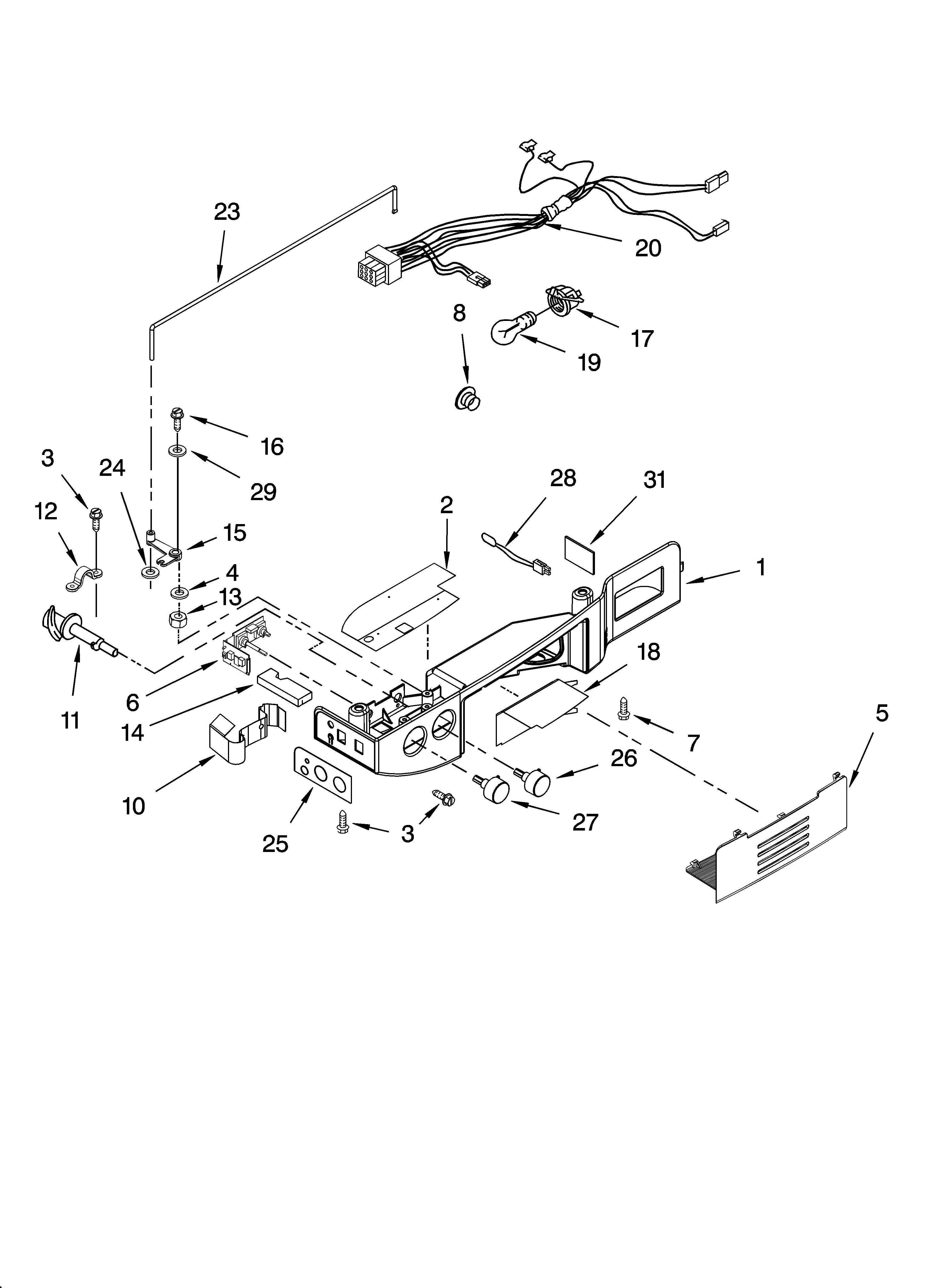 Whirlpool ED5LHAXMT11 control parts diagram