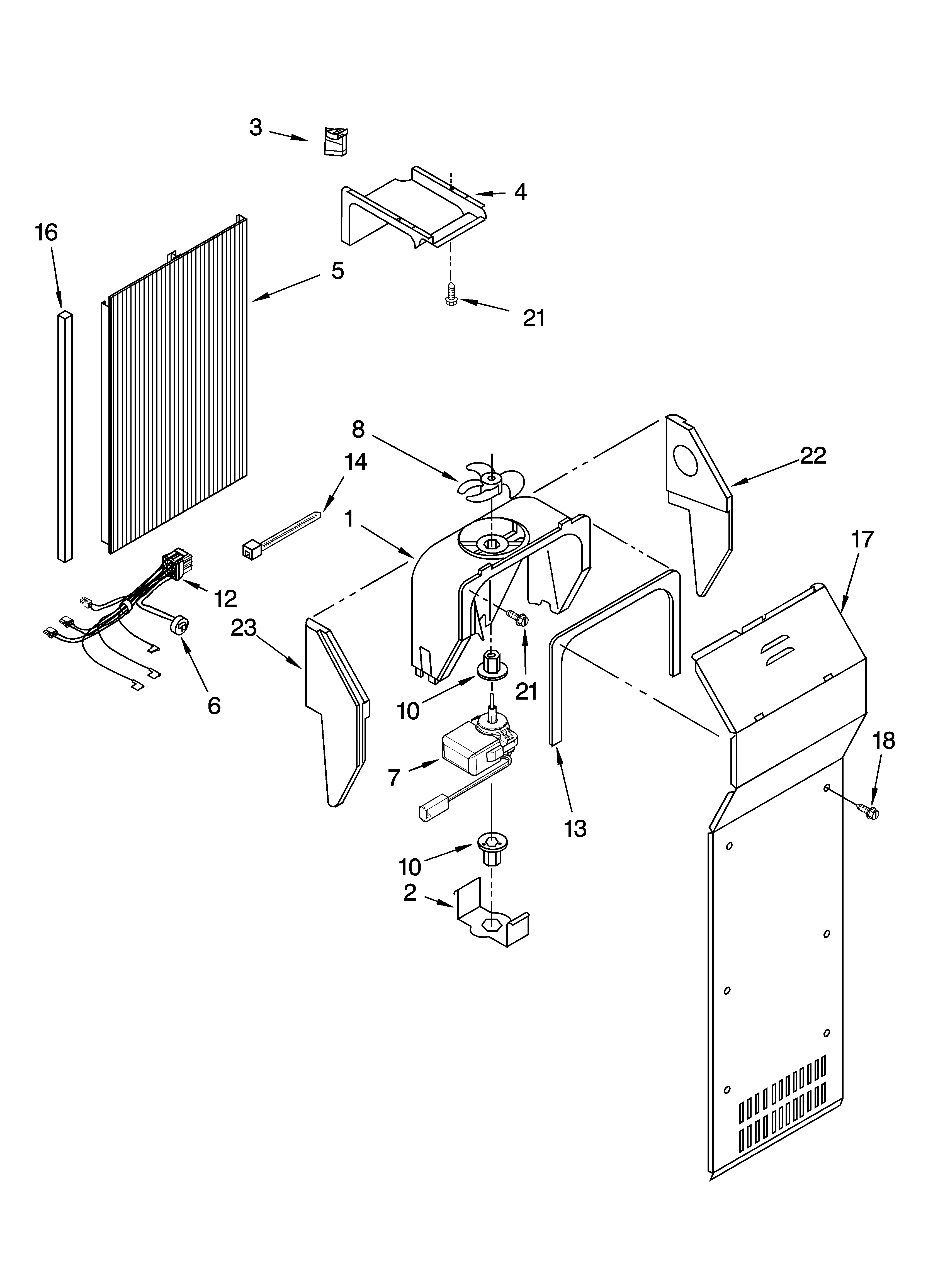 Whirlpool ED5RHAXNT01 air flow parts diagram