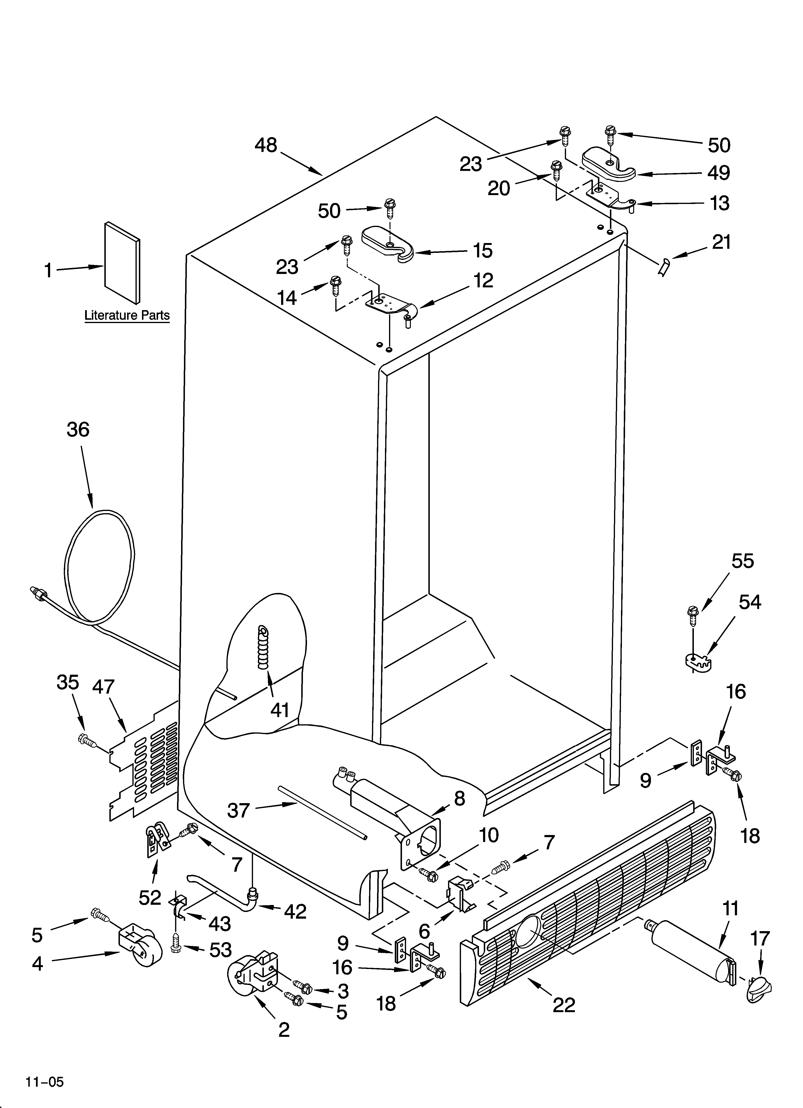 Whirlpool ED5VHGXMQ11 cabinet parts diagram