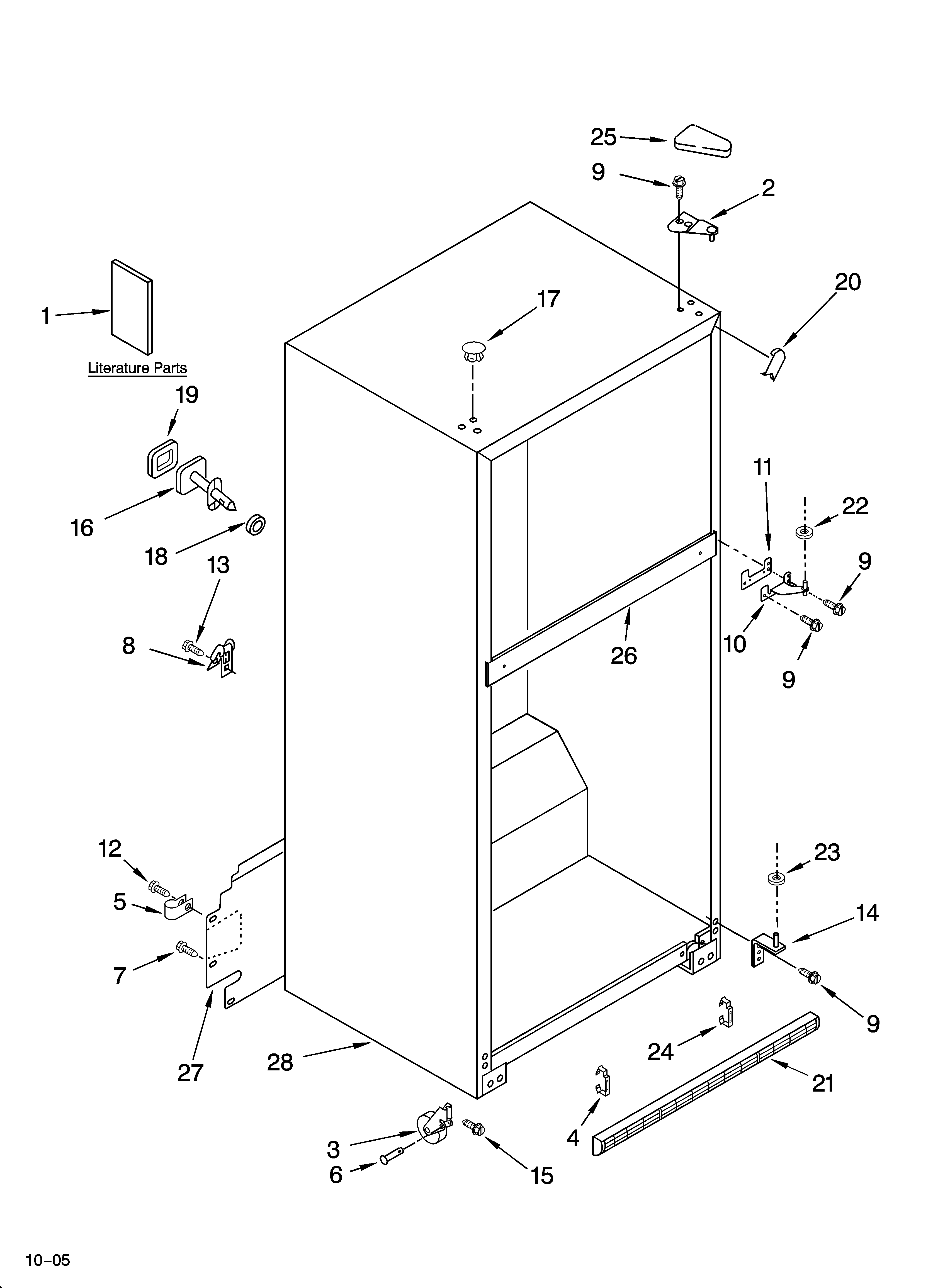 Whirlpool ET8CHMXKQ06 cabinet parts diagram