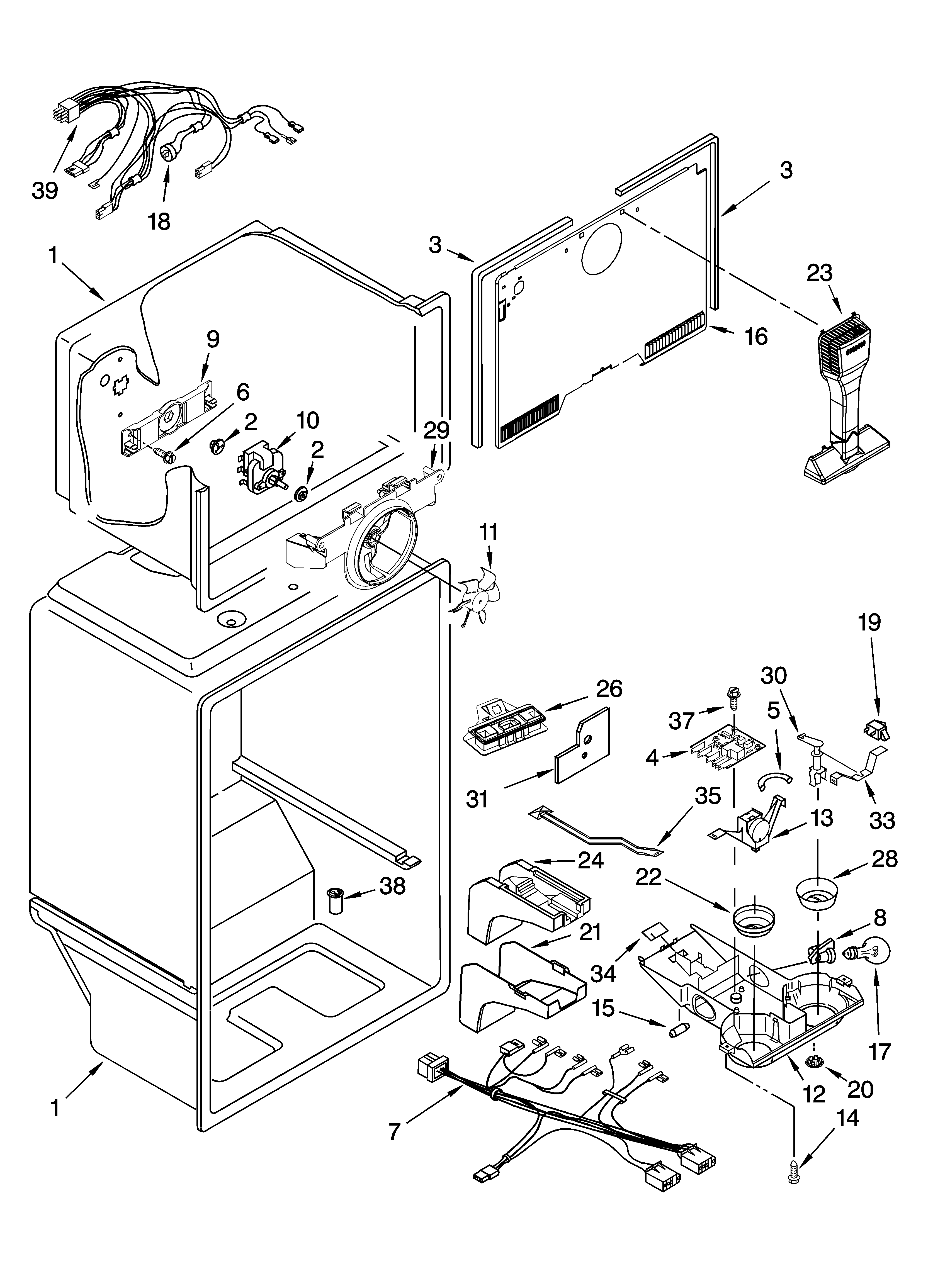 Whirlpool ET8MHEXRB01 liner parts diagram