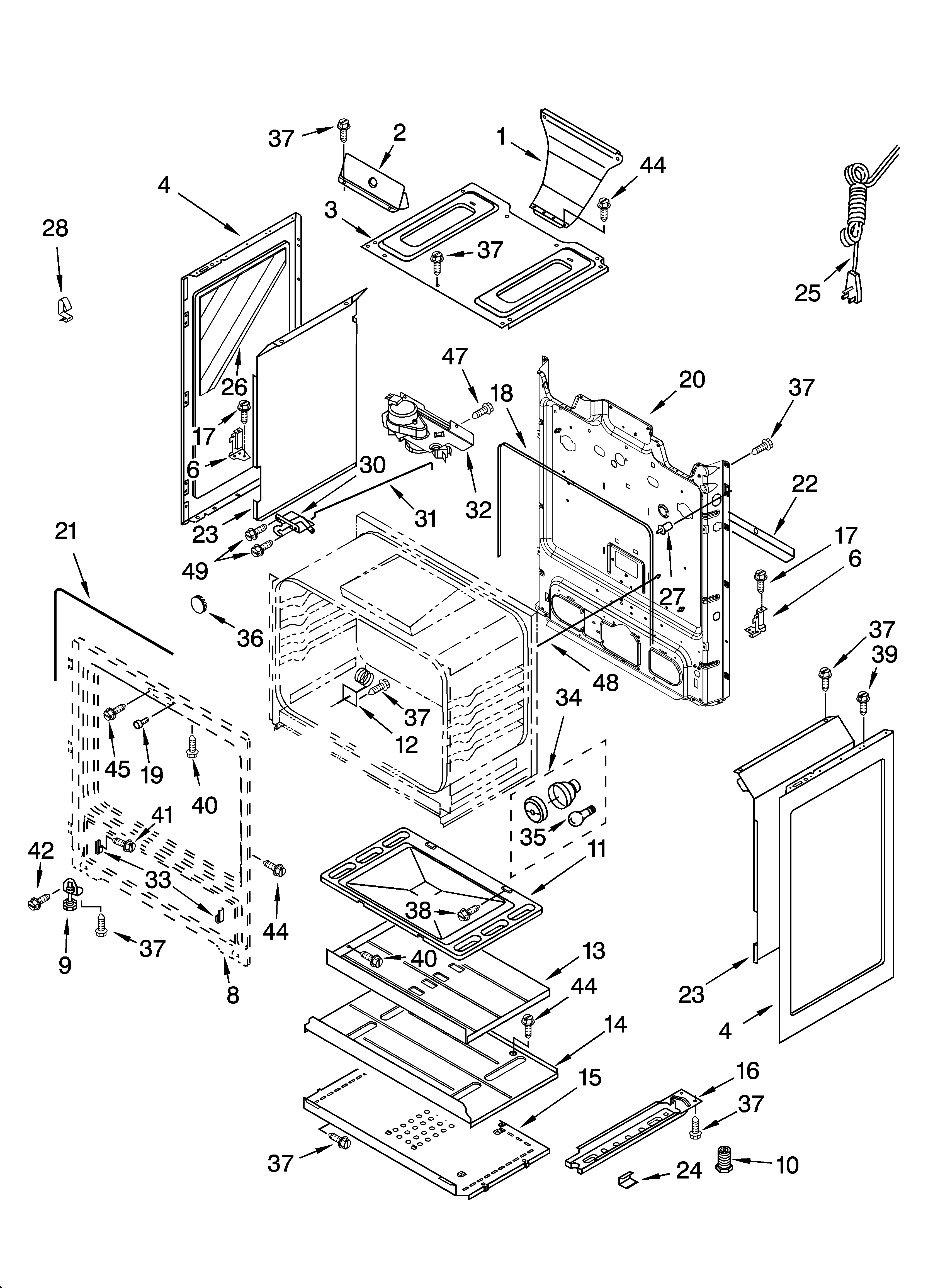 Roper FGS326RD1 chassis parts diagram