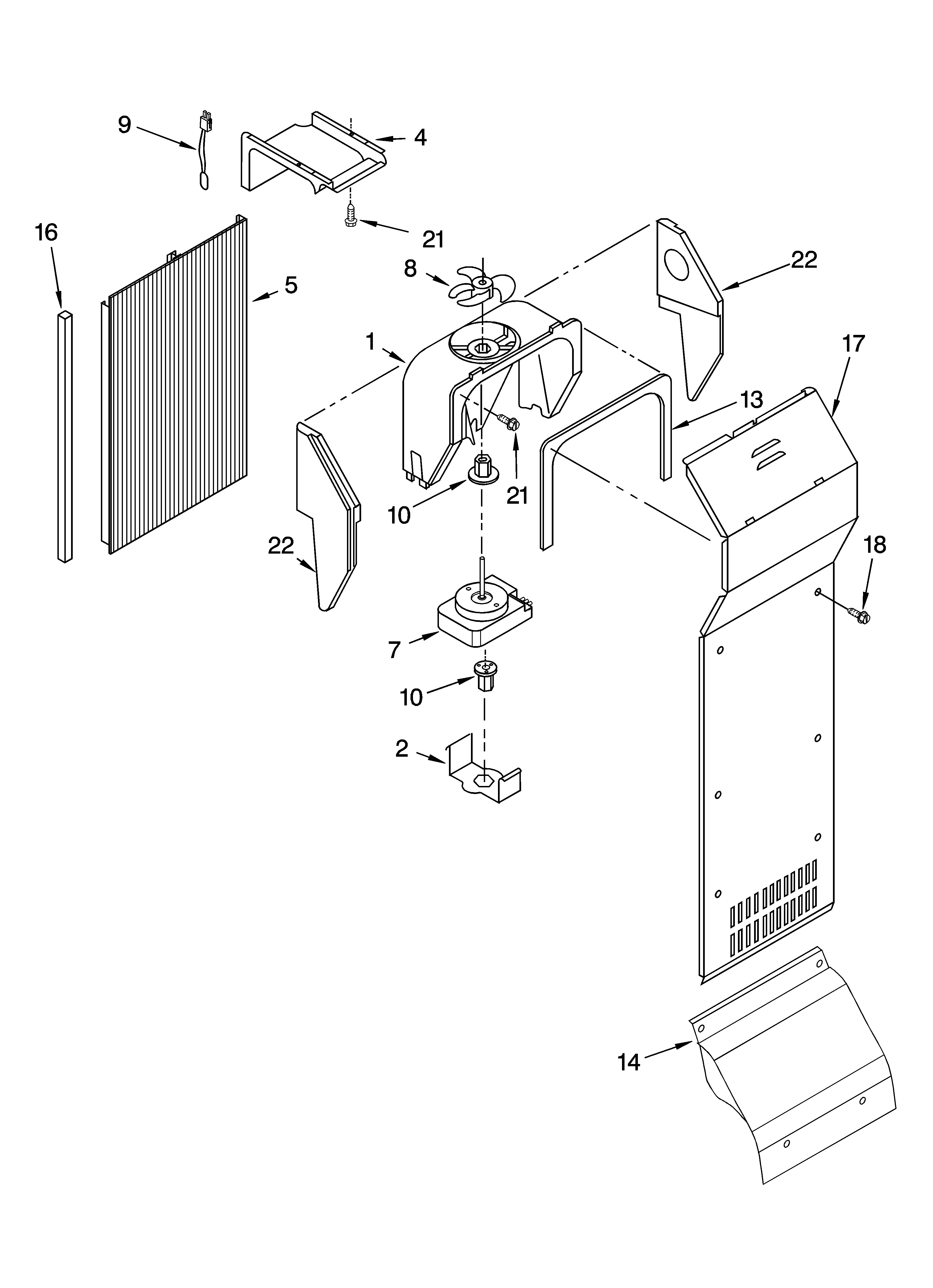 Whirlpool GC1SHAXMQ00 air flow parts diagram