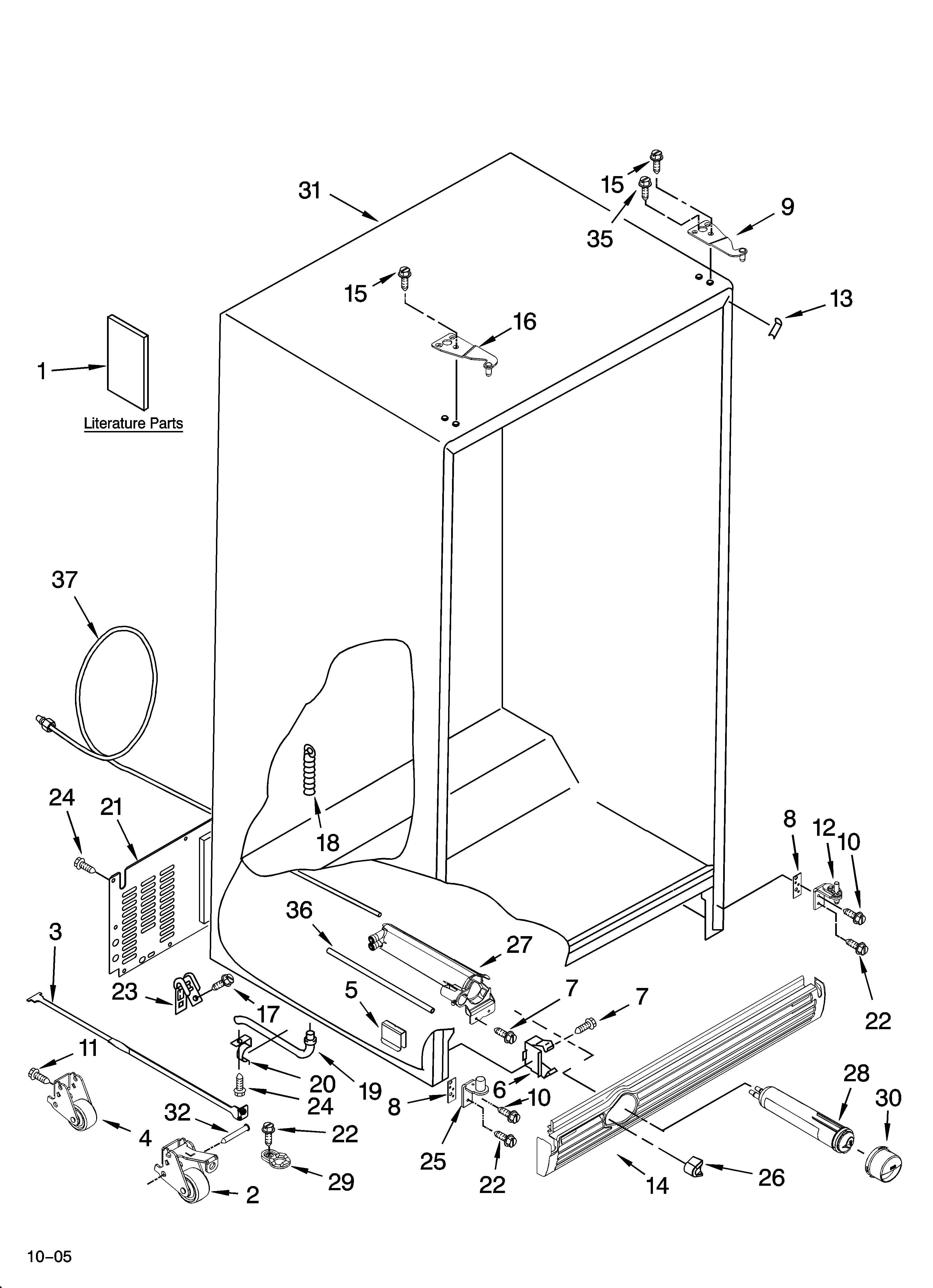 Whirlpool GC3PHEXNT03 cabinet parts diagram
