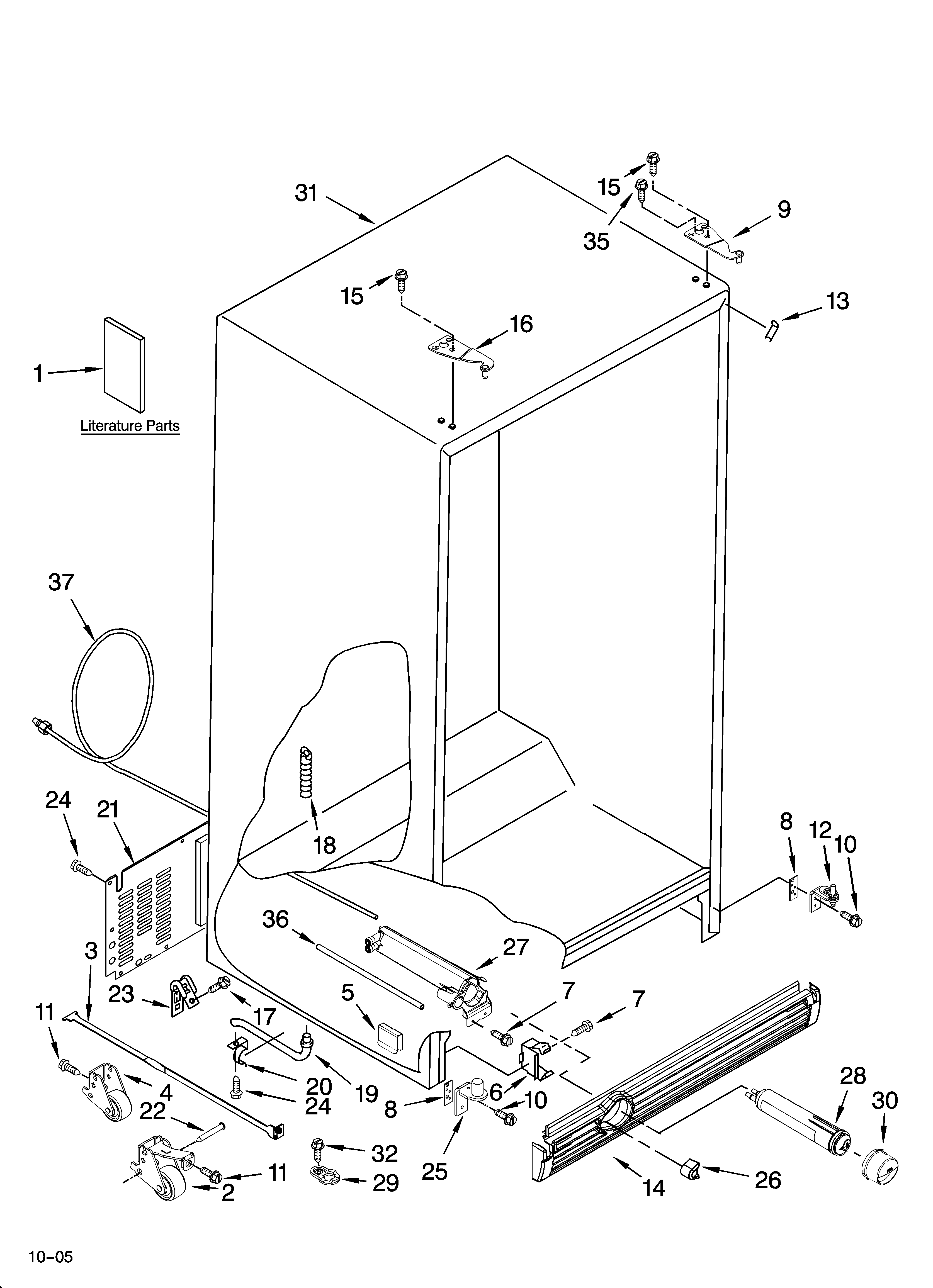 Whirlpool GC3SHEXNT02 cabinet parts diagram