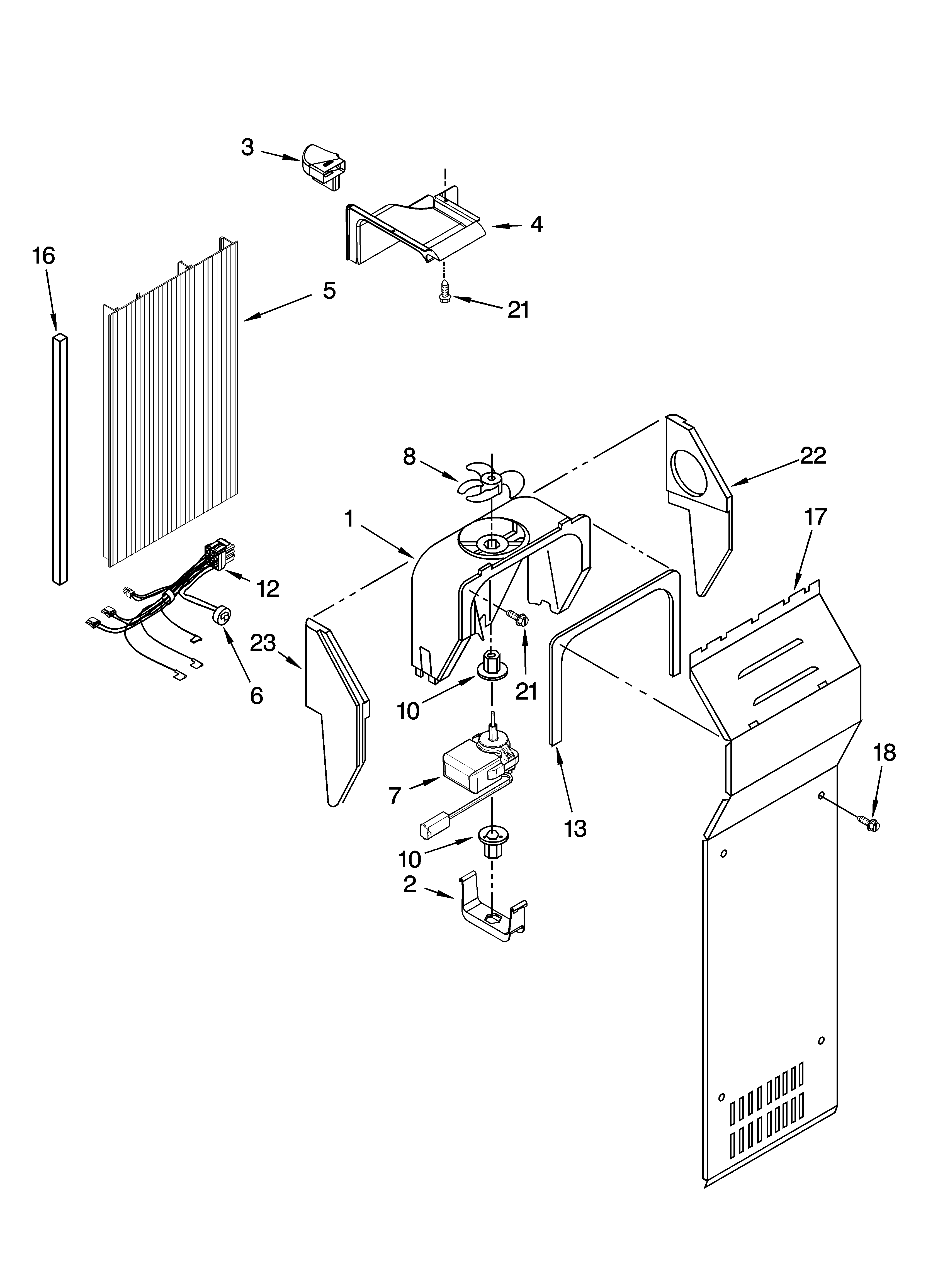Whirlpool GC3SHEXNT03 air flow parts diagram