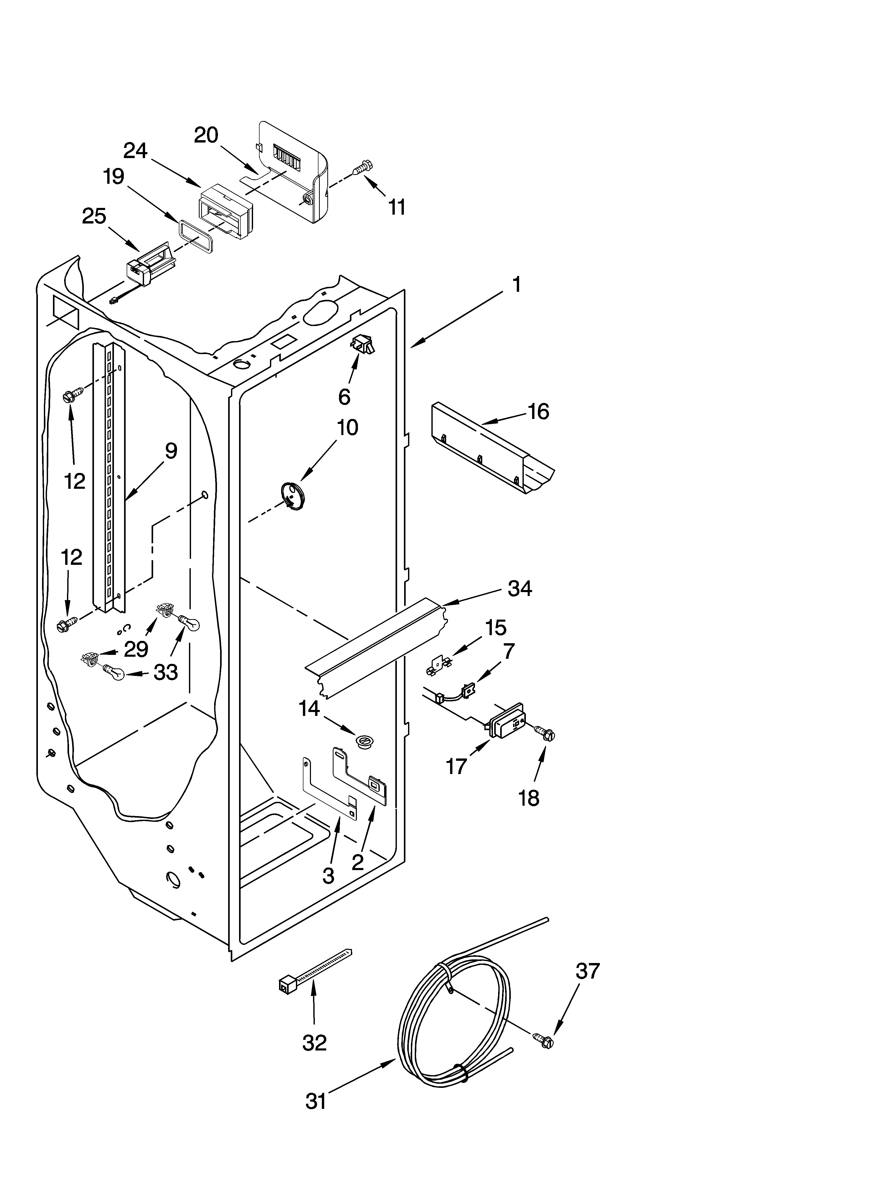 Whirlpool GC5SHEXNB00 refrigerator liner parts diagram