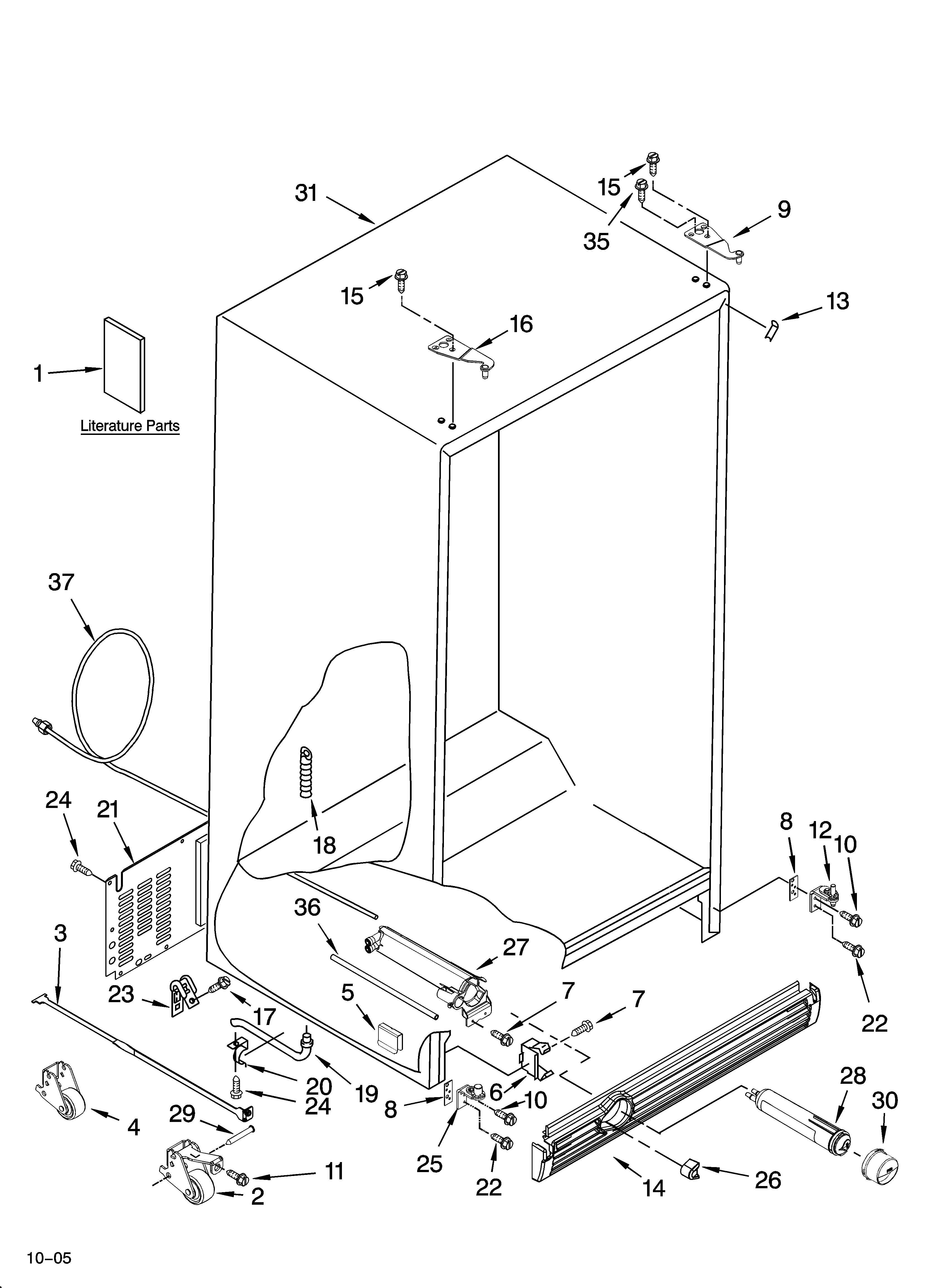 Whirlpool GC5THEXNQ01 cabinet parts diagram