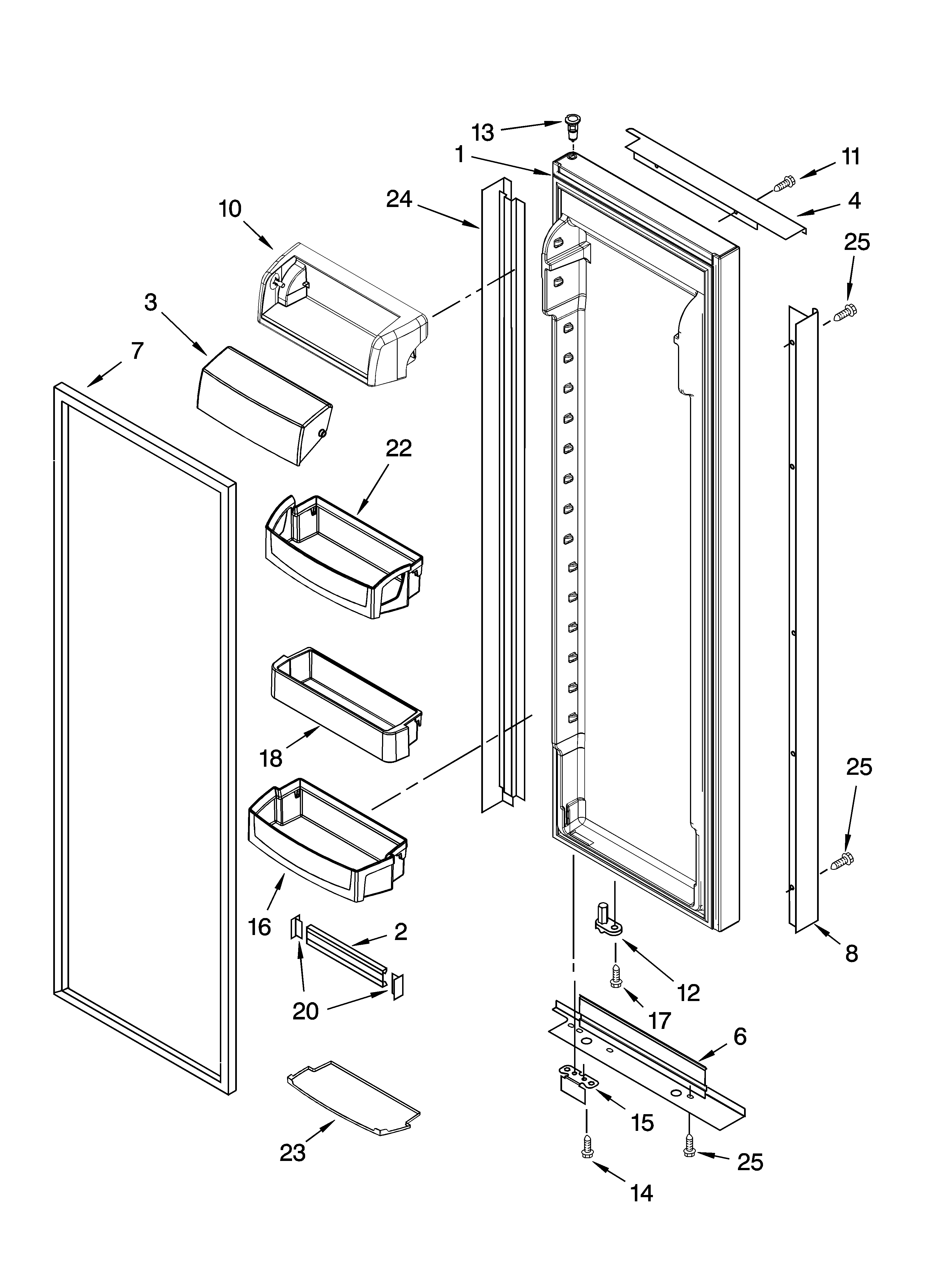 Whirlpool GC5THEXNQ01 refrigerator door parts diagram