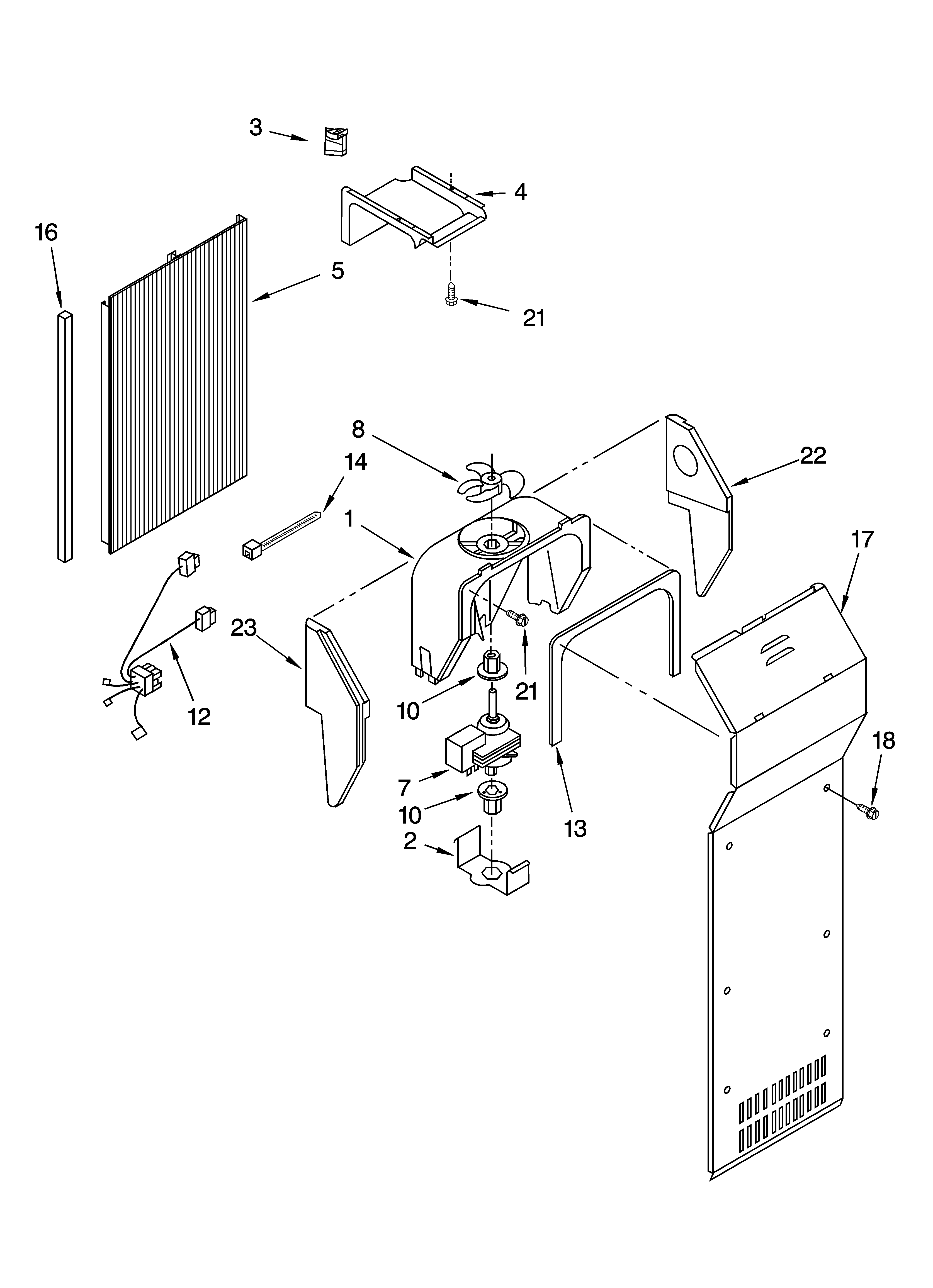 Whirlpool GD5PHAXMS10 air flow parts diagram