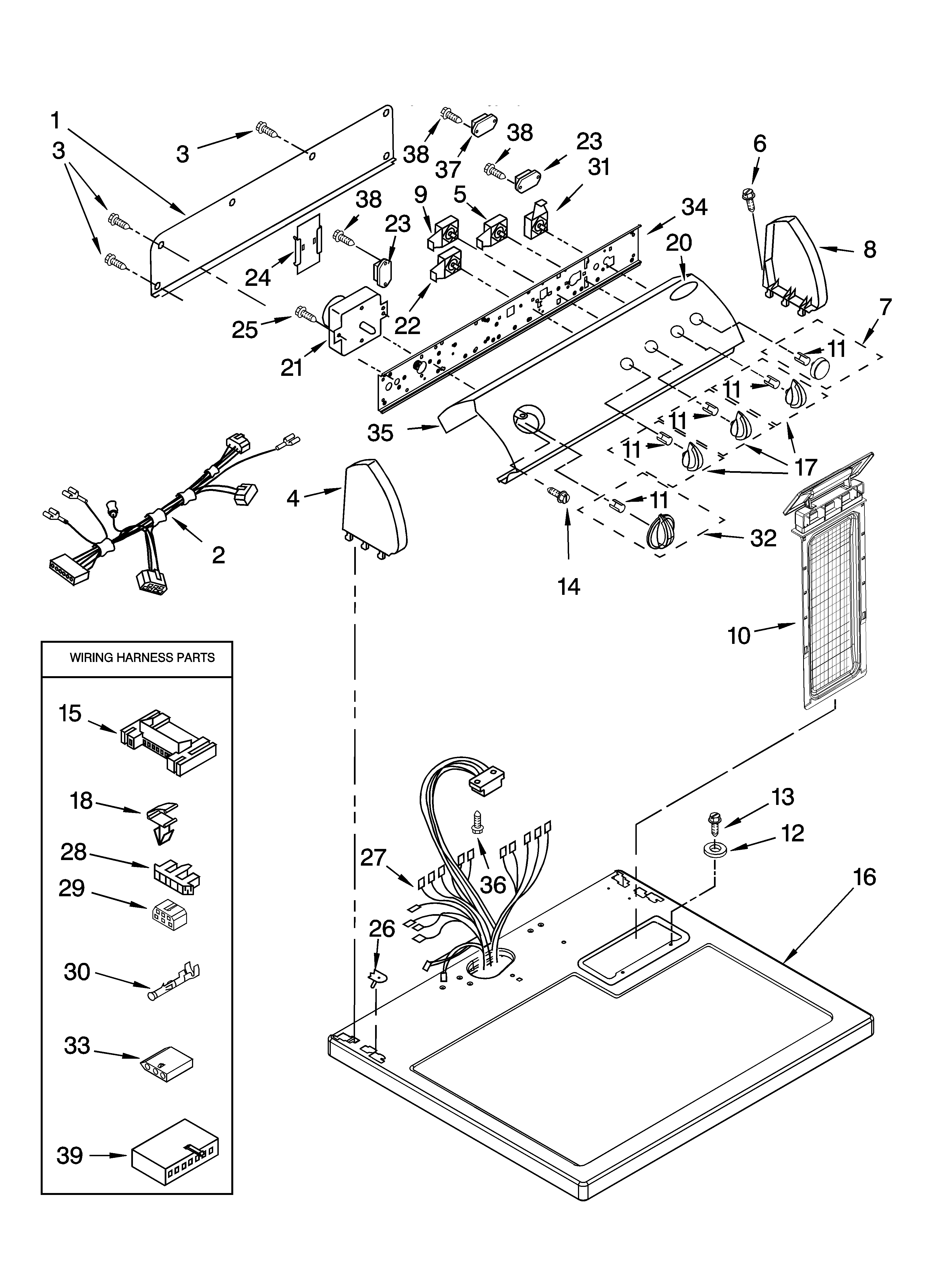 Whirlpool GEW9878PG1 top and console parts diagram