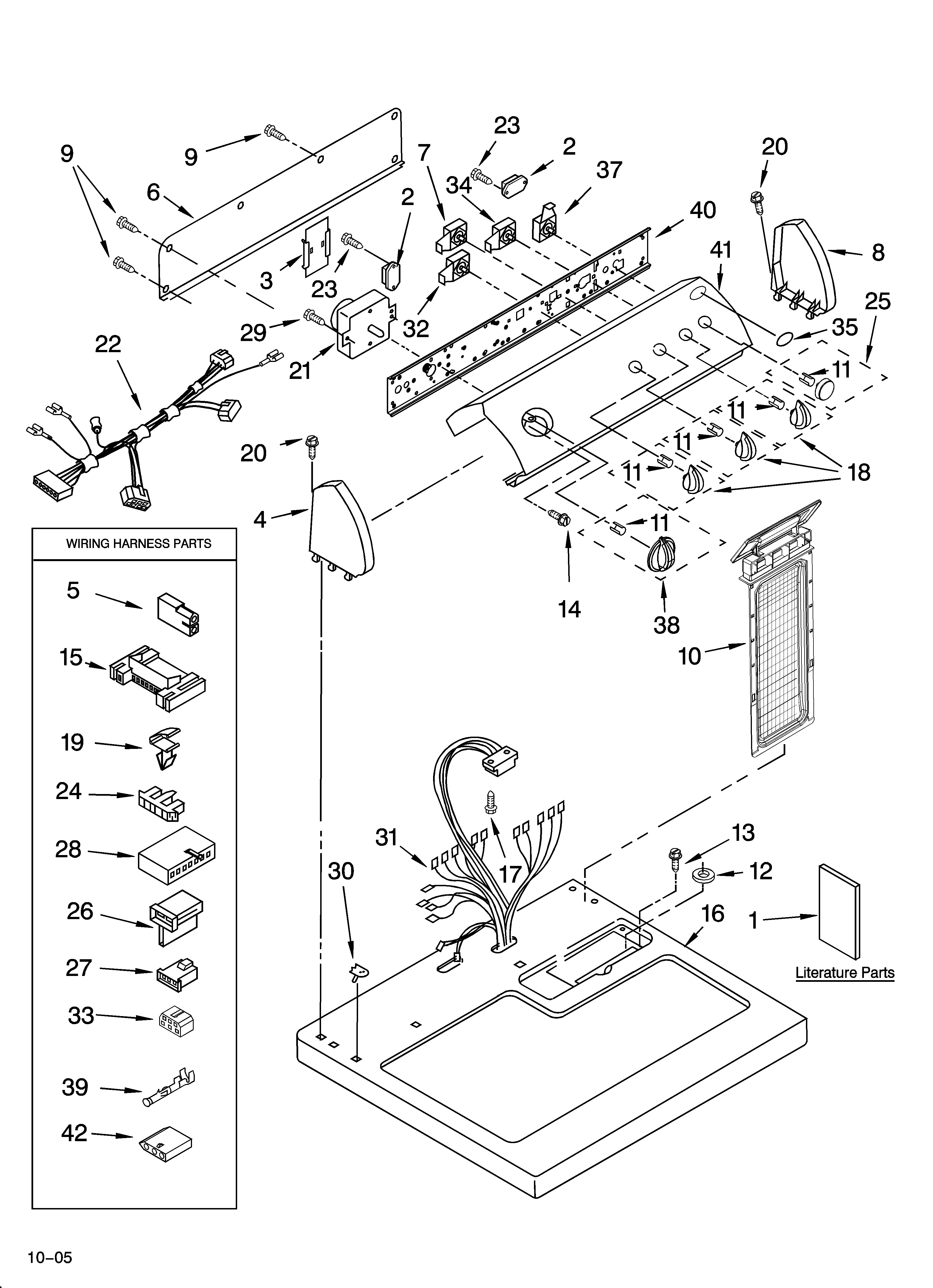 Whirlpool GGW9878PG1 top and console parts diagram
