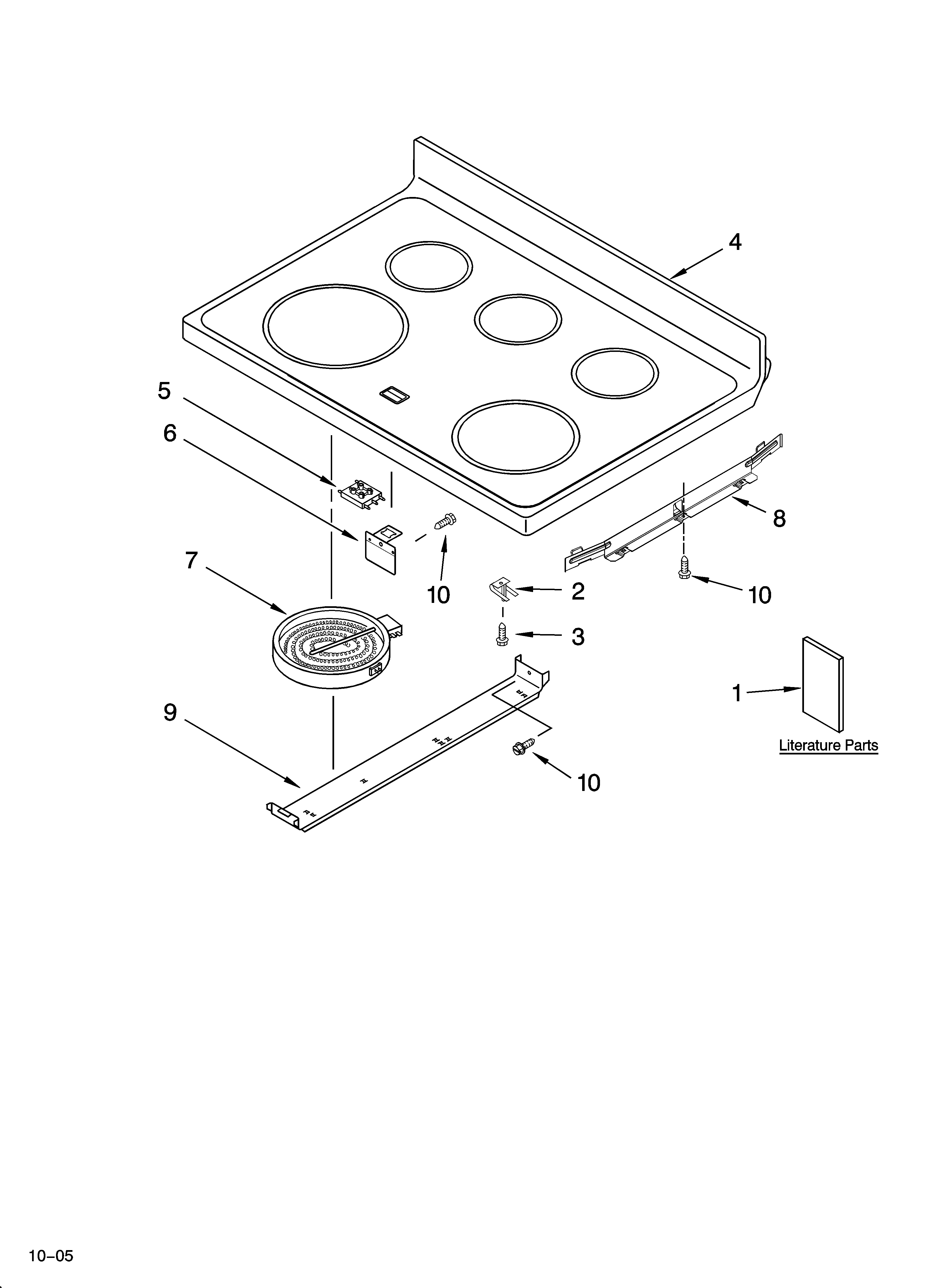 Whirlpool GR478LXPQ2 cooktop parts diagram