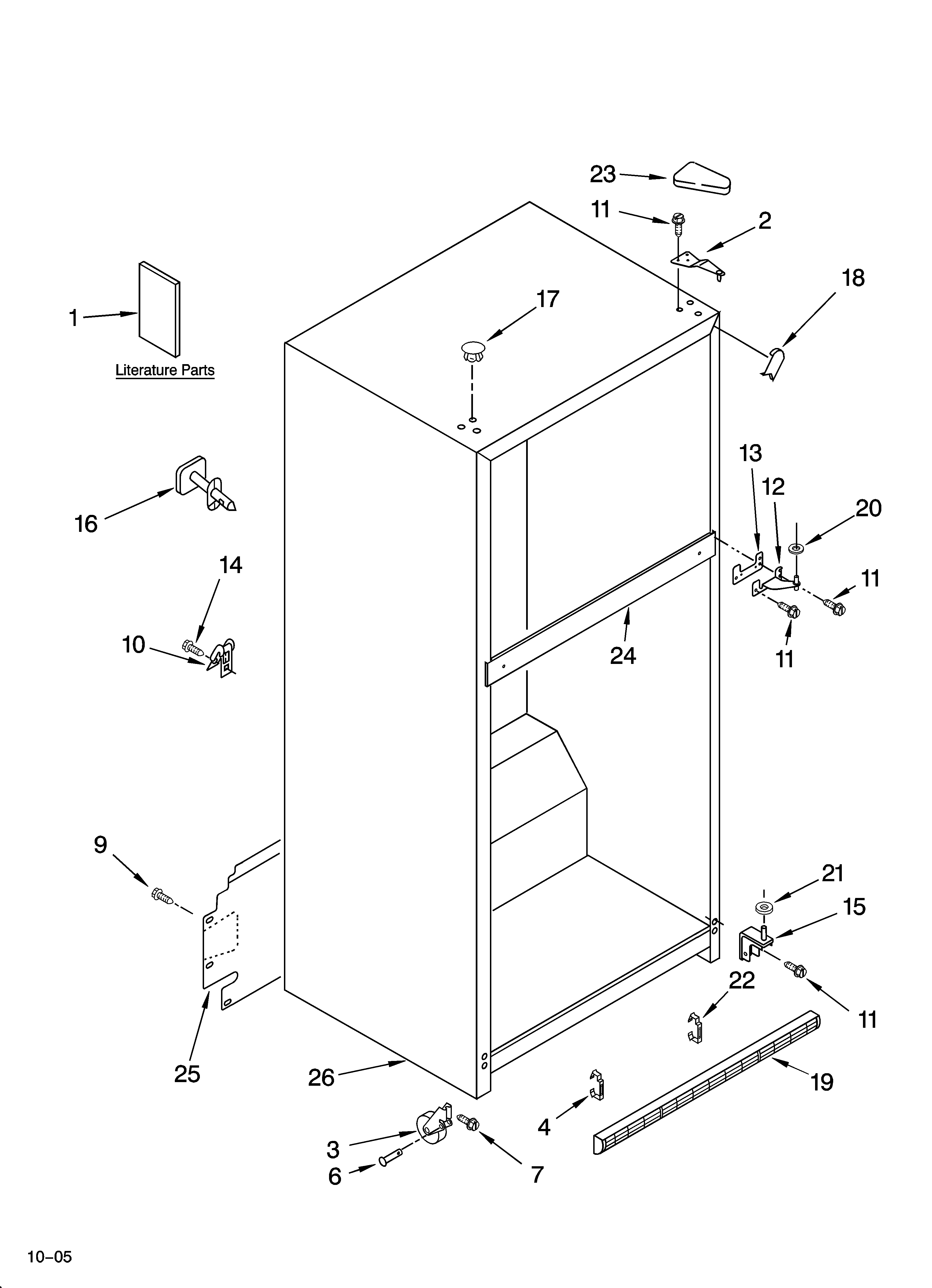 Whirlpool GR9FHKXPQ01 cabinet parts diagram