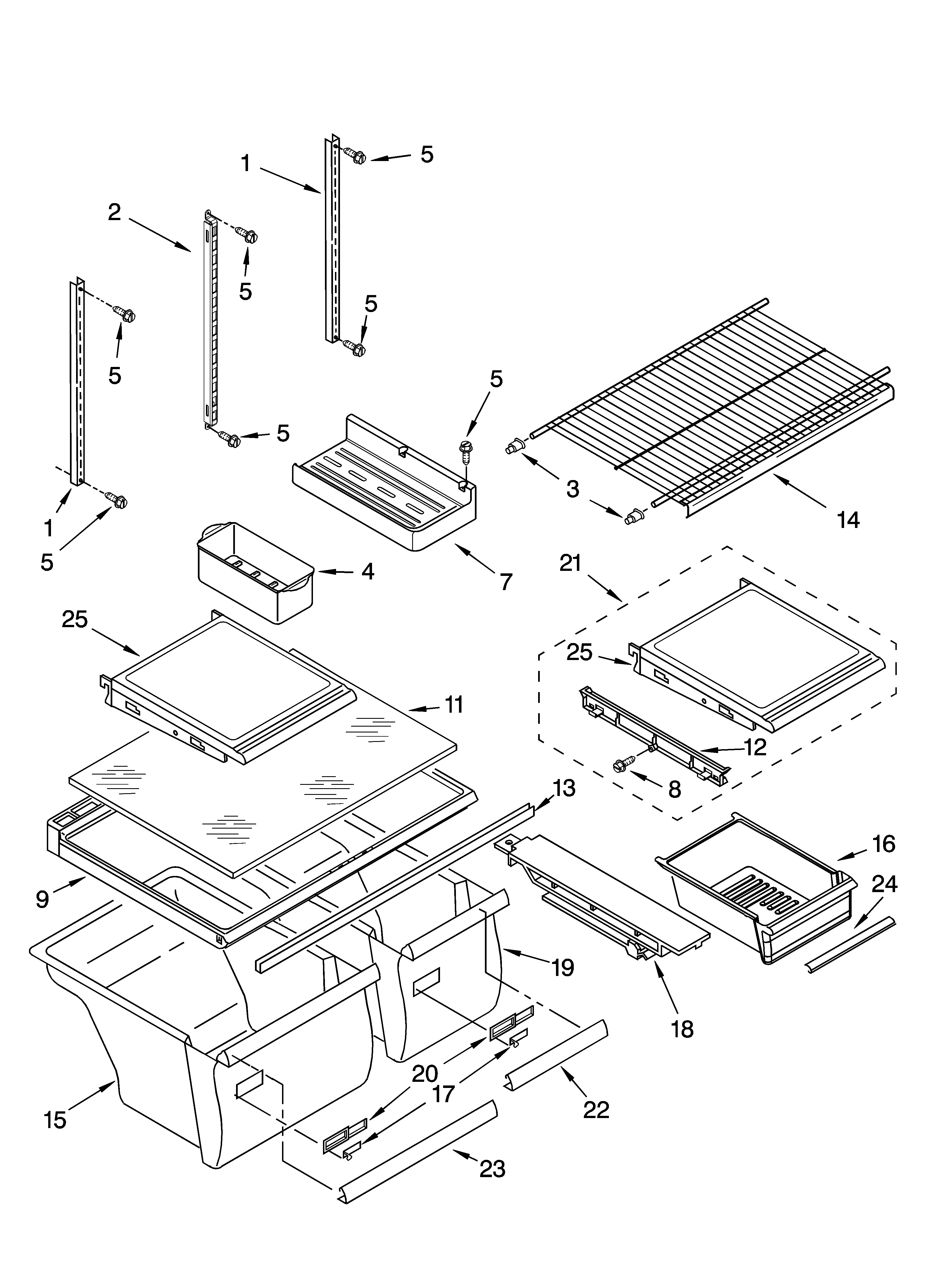 Whirlpool GR9FHKXPQ01 shelf parts diagram