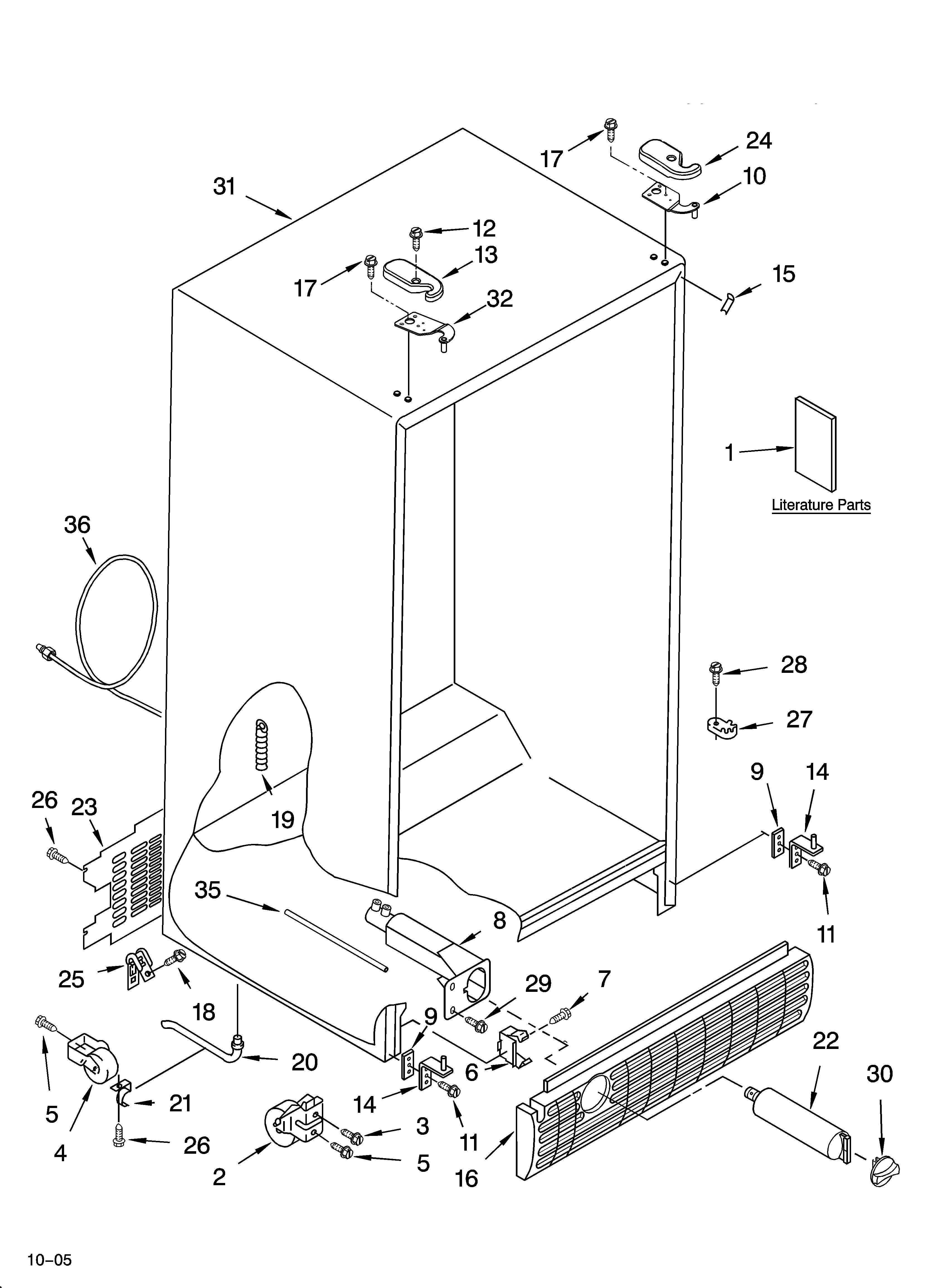Whirlpool GS2SHEXNS02 cabinet parts diagram